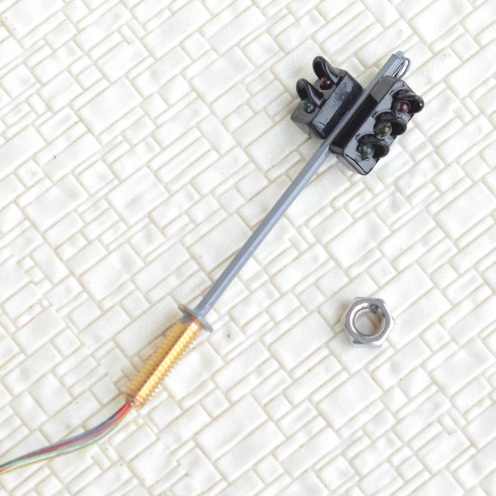 2 x traffic signal light HO OO scale model railroad crossing walk led lamp #GR23