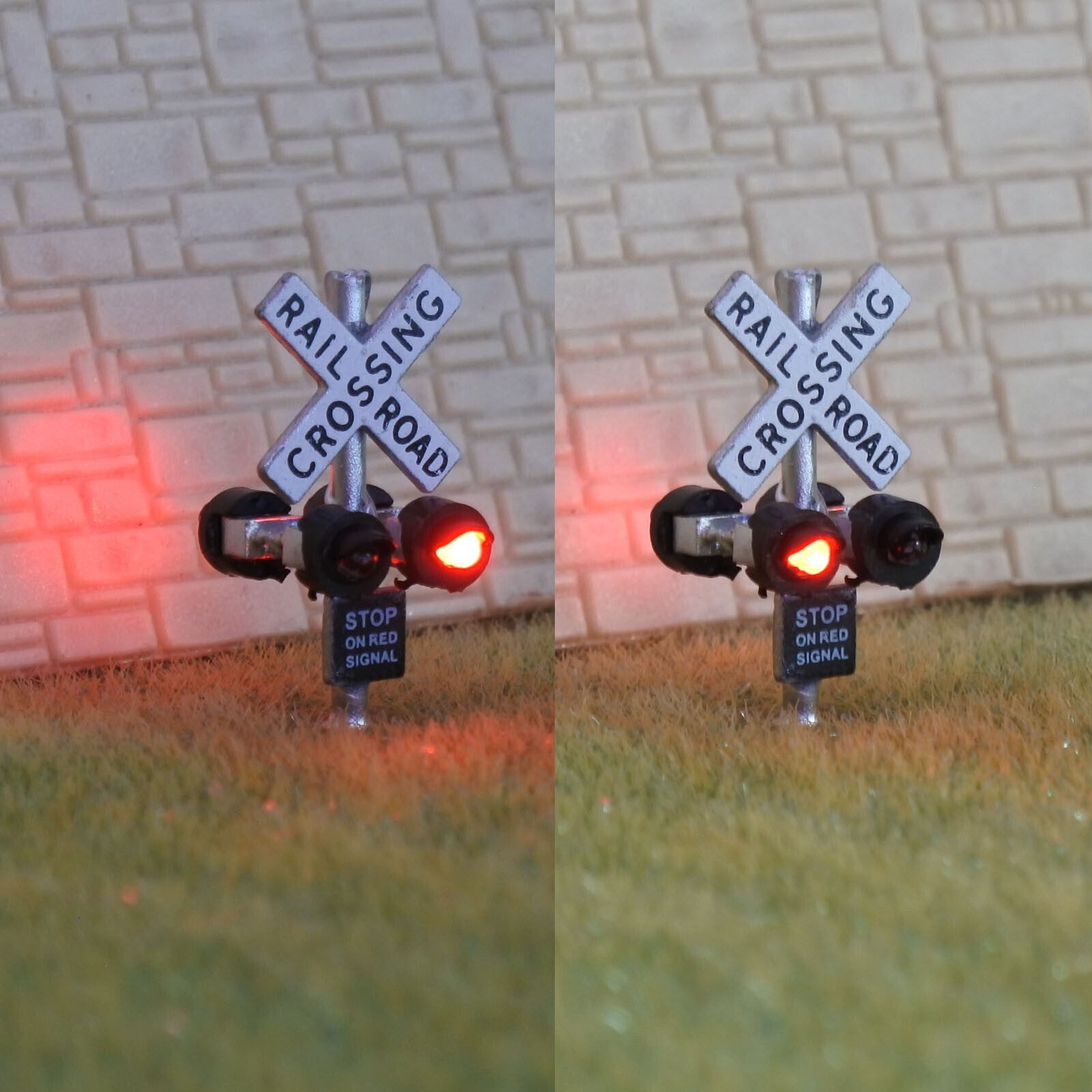 1 x N scale model railroad grade crossing signal light LED made #csnSL4