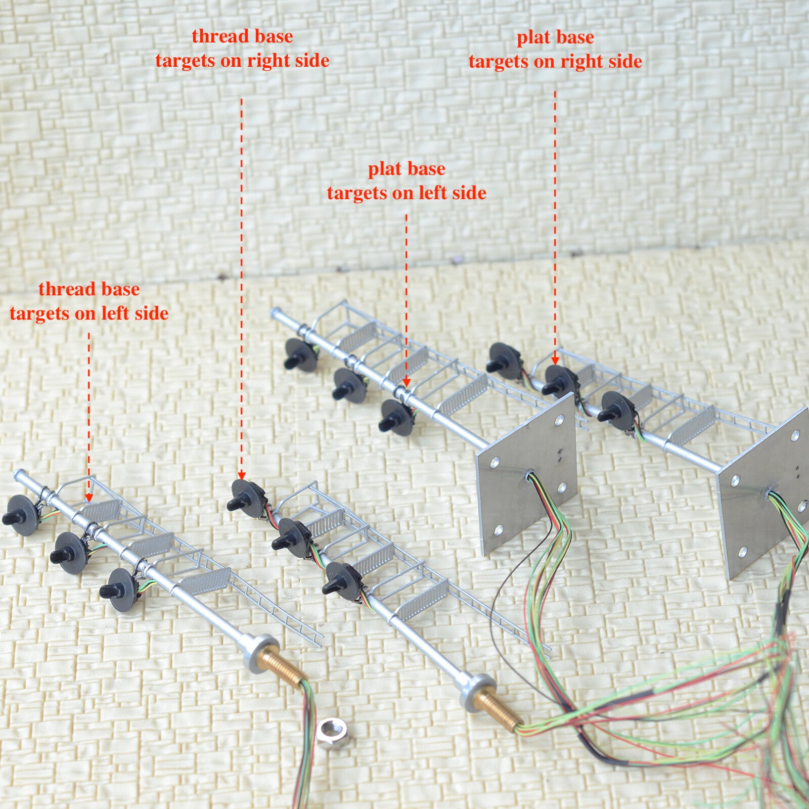 1 x HO scale model railroad 3-colors searchlight signal metal block 3 heads #N13