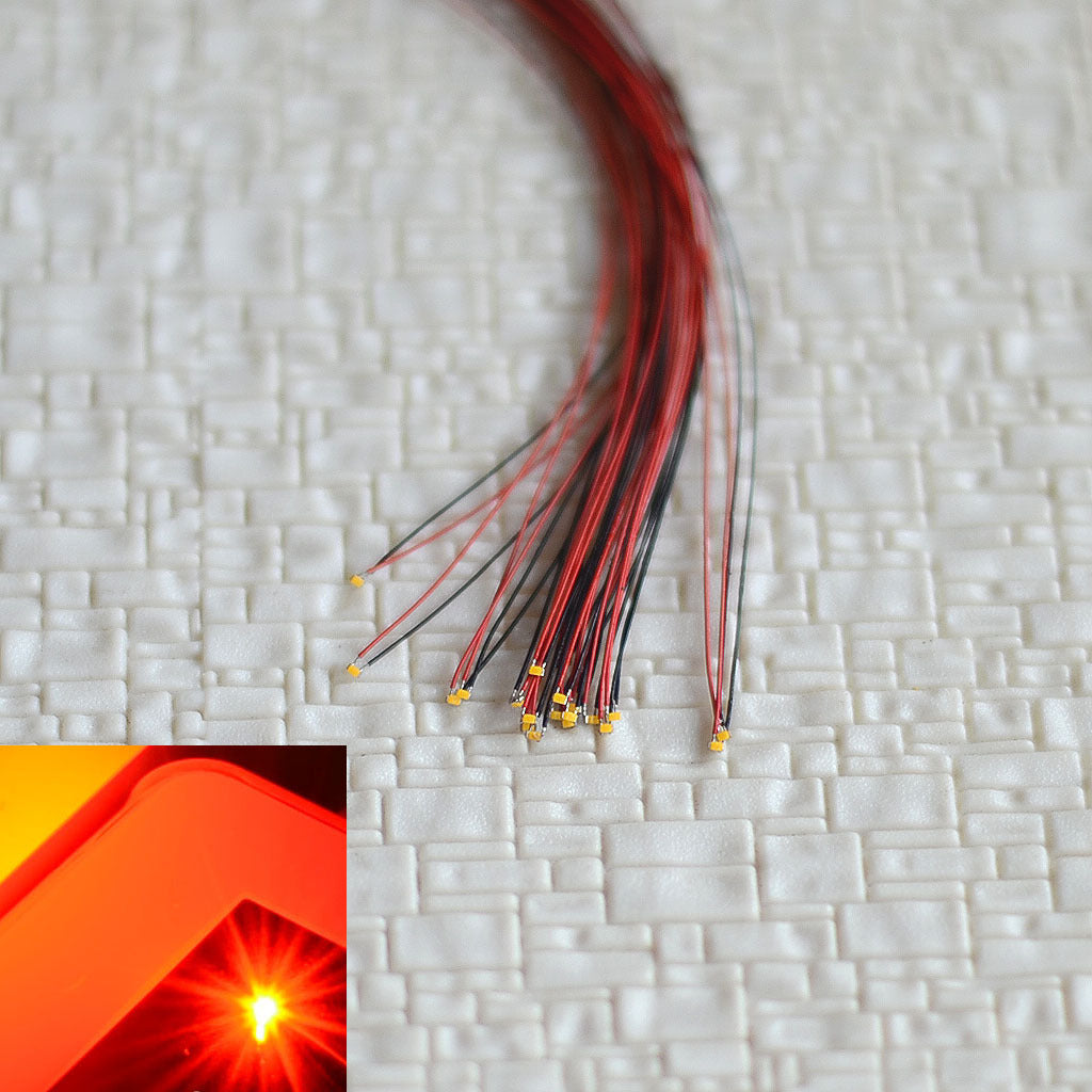 15 x Pre Wired Red #0402 SMD led Lighting Kits Pre-soldered Micro LEDs Lamps