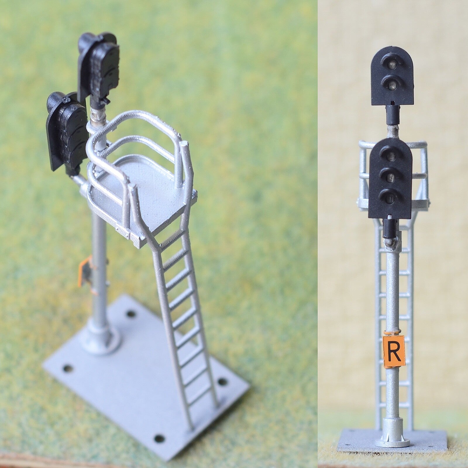 1 x HO scale model 2 heads block signal fine metal 2 targets #AU23