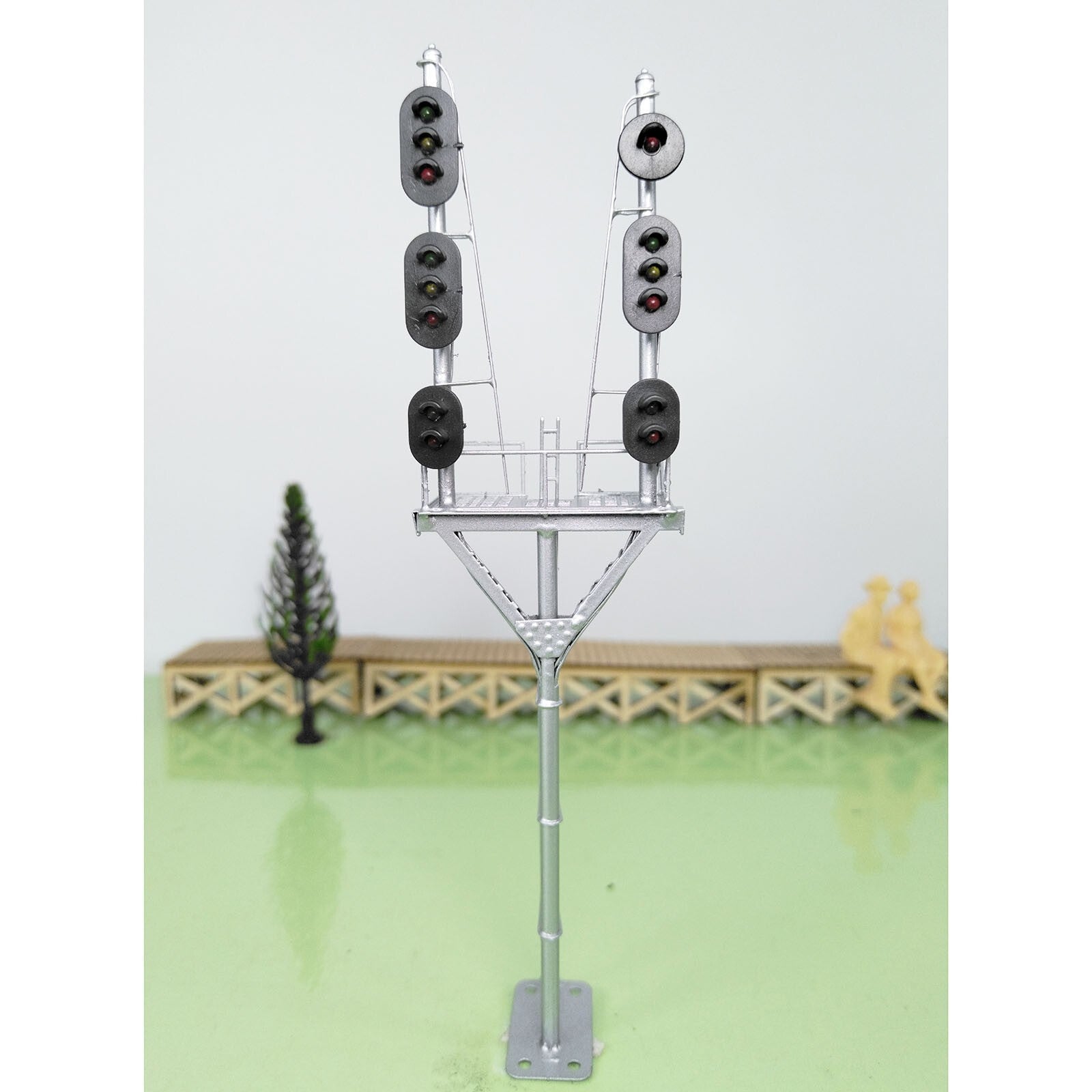 1 x HO scale model railroad tower block signal goalpost bracket 6 faceplate #B6