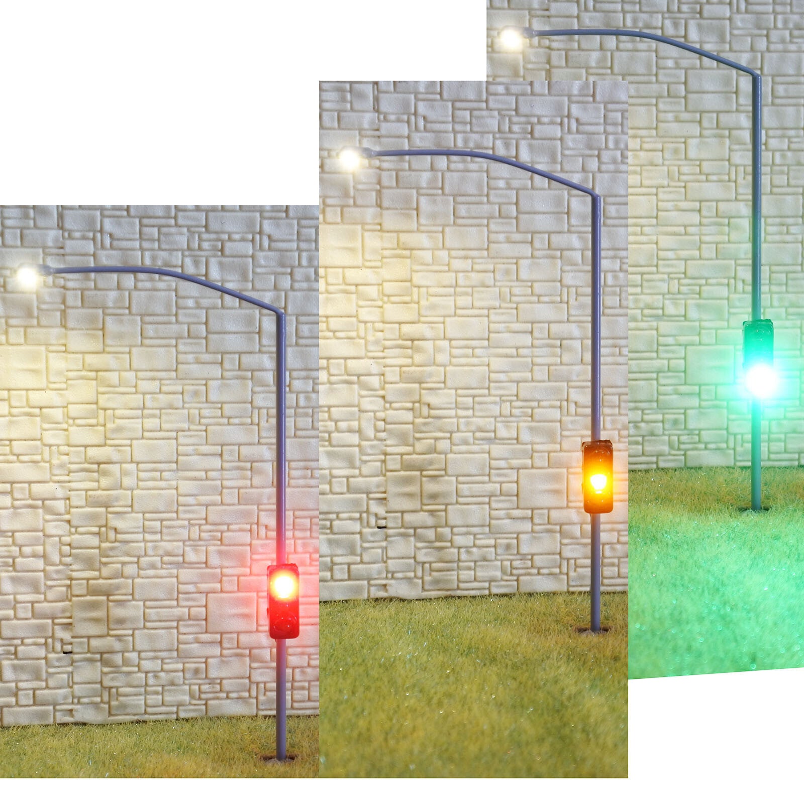 1 x traffic signal with street light HO OO scale model railroad led lamps #corGB