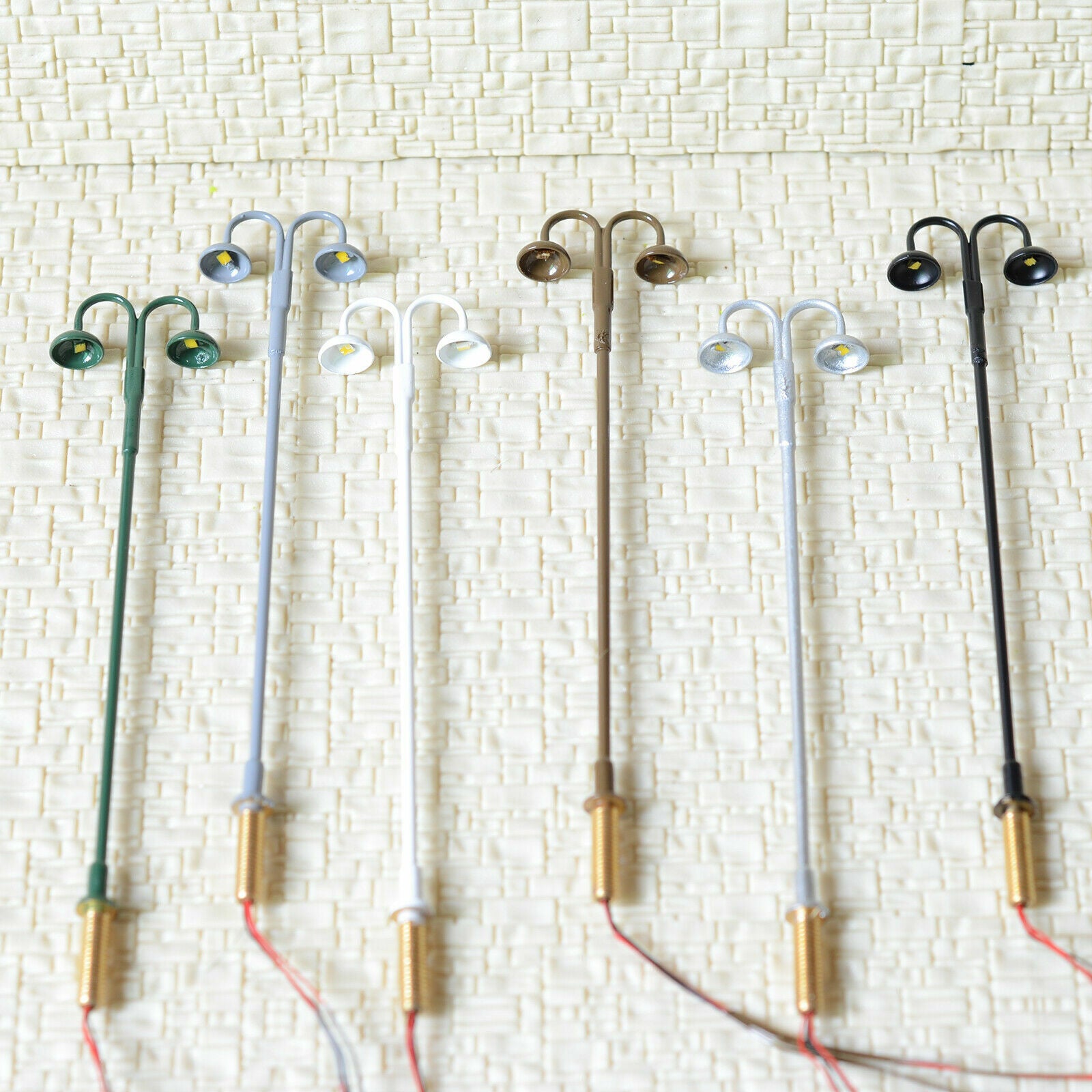 5 x OO / HO scale LED street lights model train railroad path lamps post #702WH