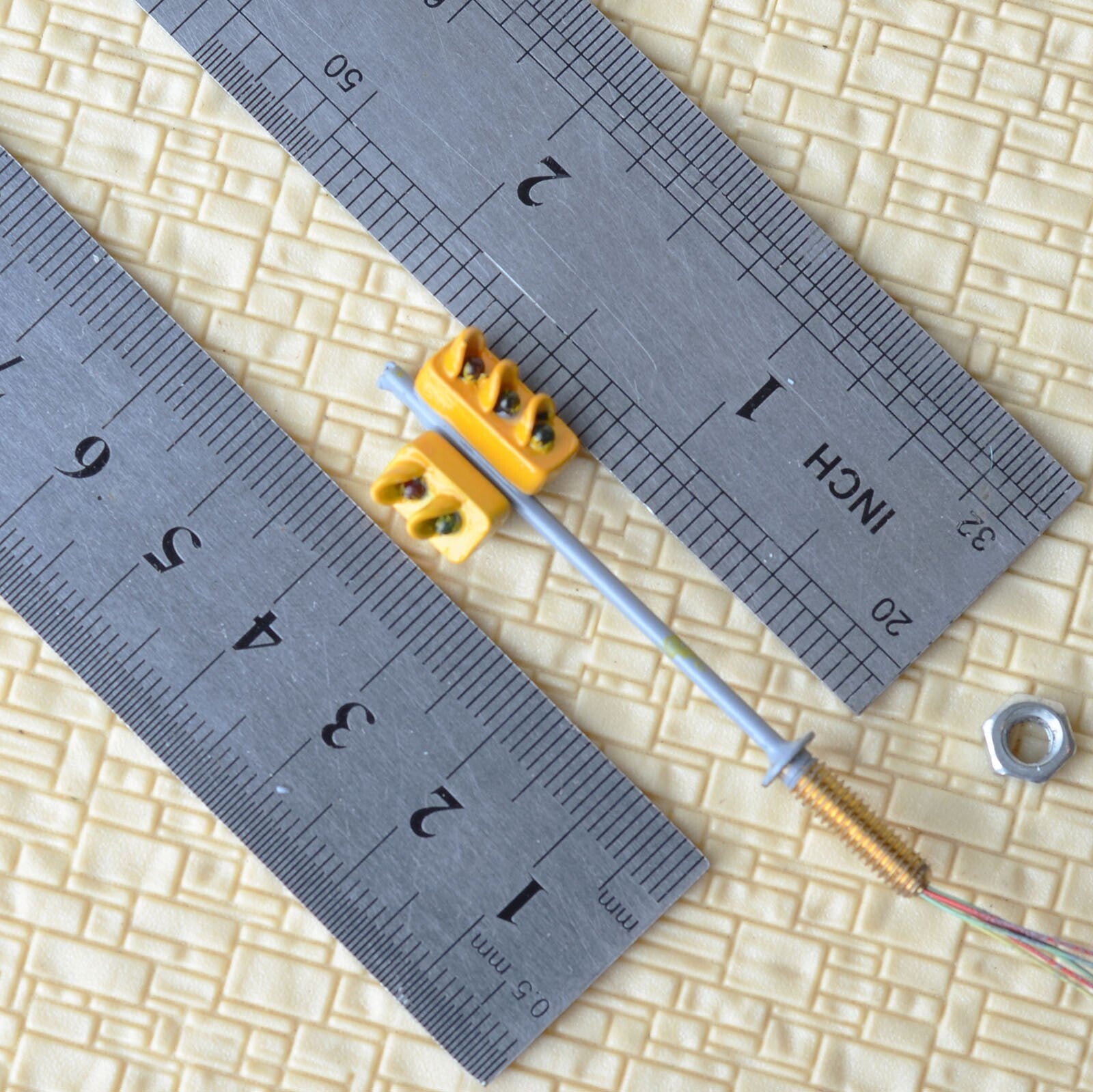 2 x traffic signal light HO OO scale model railroad crossing walk led lamp #OR23