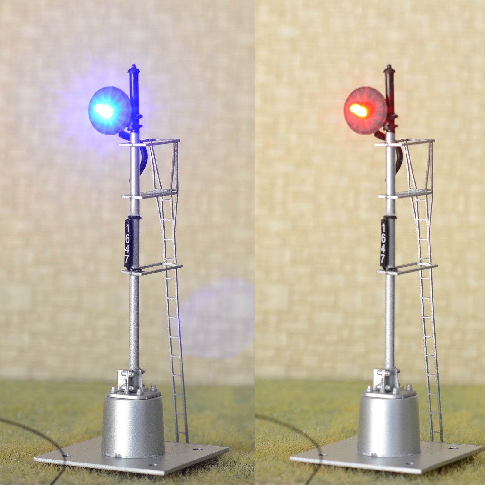 1 x HO scale model railroad Bi-Colors searchlight signal fine metal made #02RB
