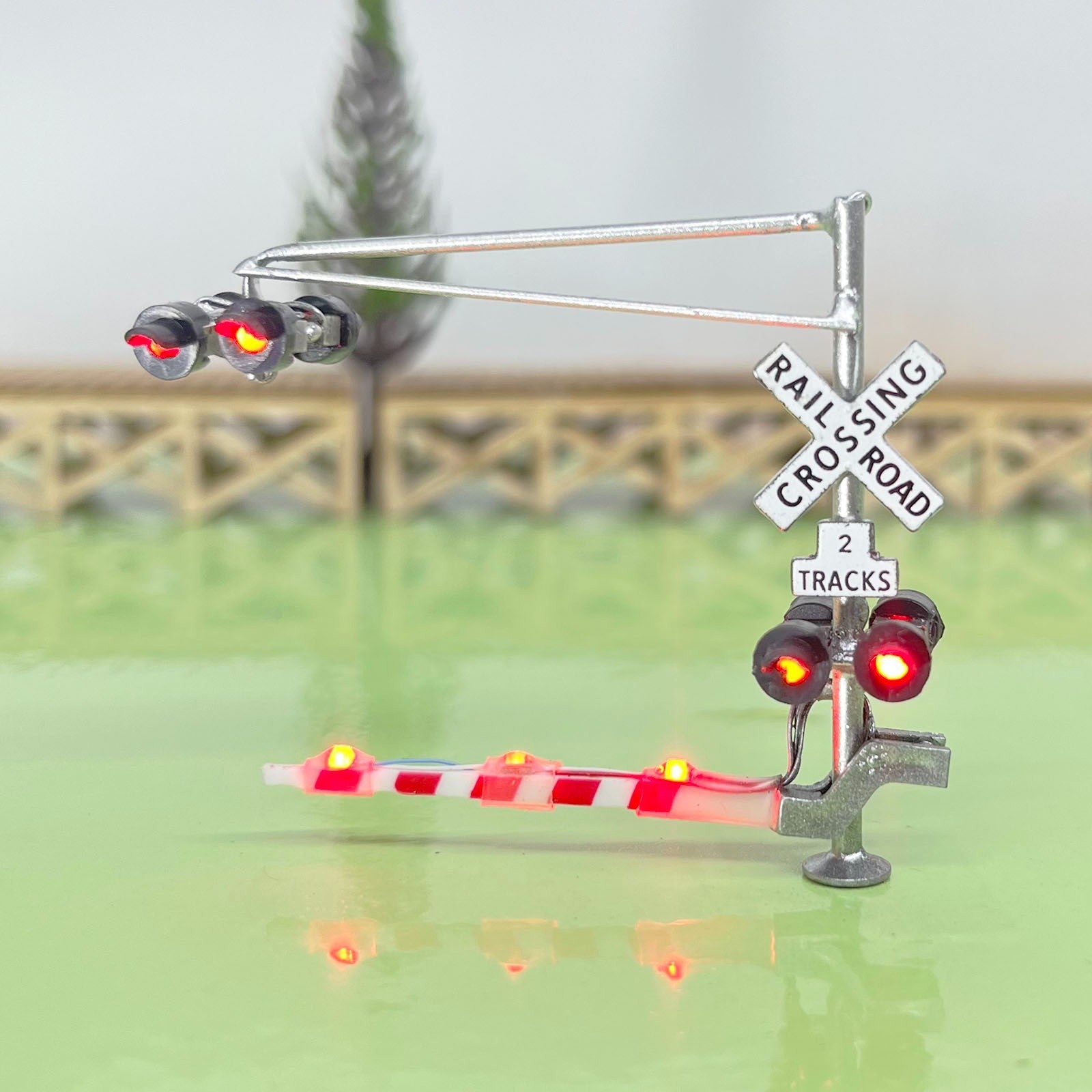1 x N scale model cantilever grade crossing signal gate arm barrier light #NC06L