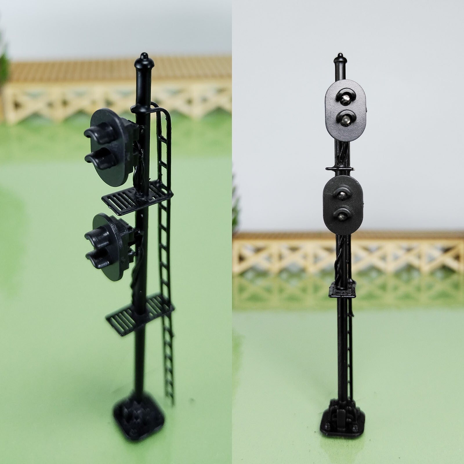 1 x HO scale model railroad 2 heads 2 aspects block signal LED made #K22SgBK