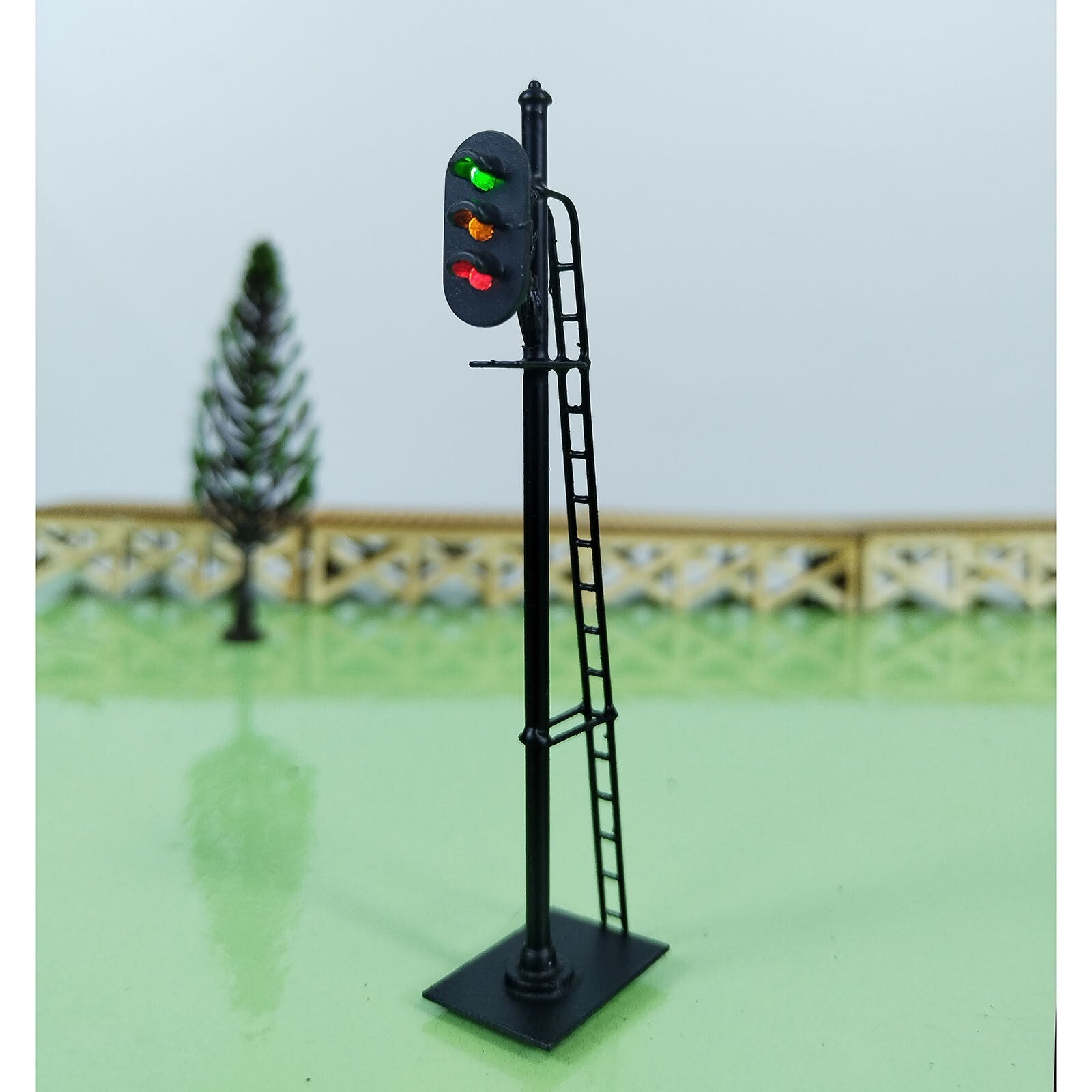 1 x HO scale model railroad 3 aspects block signal LED 3 colors light #K03SrBK