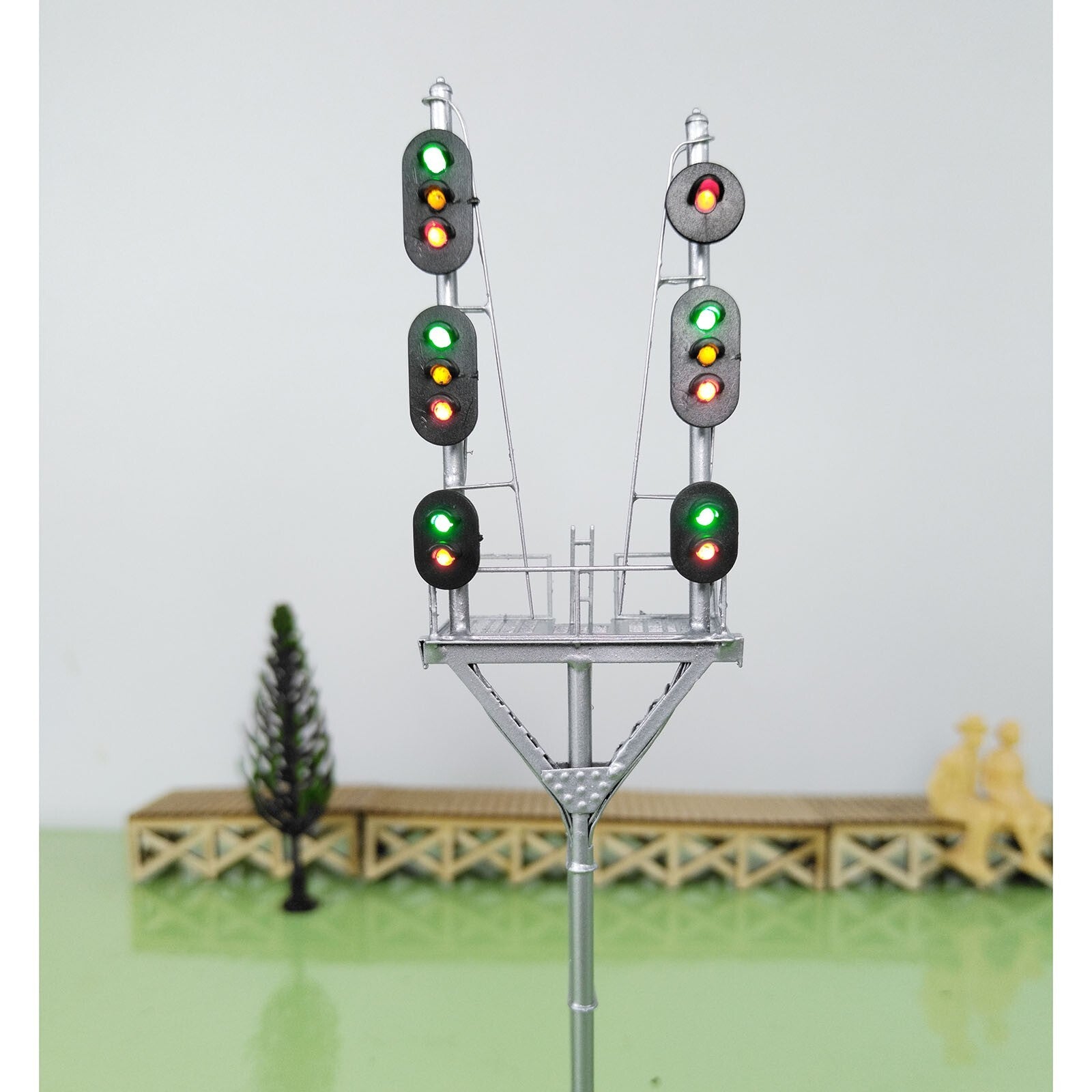 1 x HO scale model railroad tower block signal goalpost bracket 6 faceplate #B6