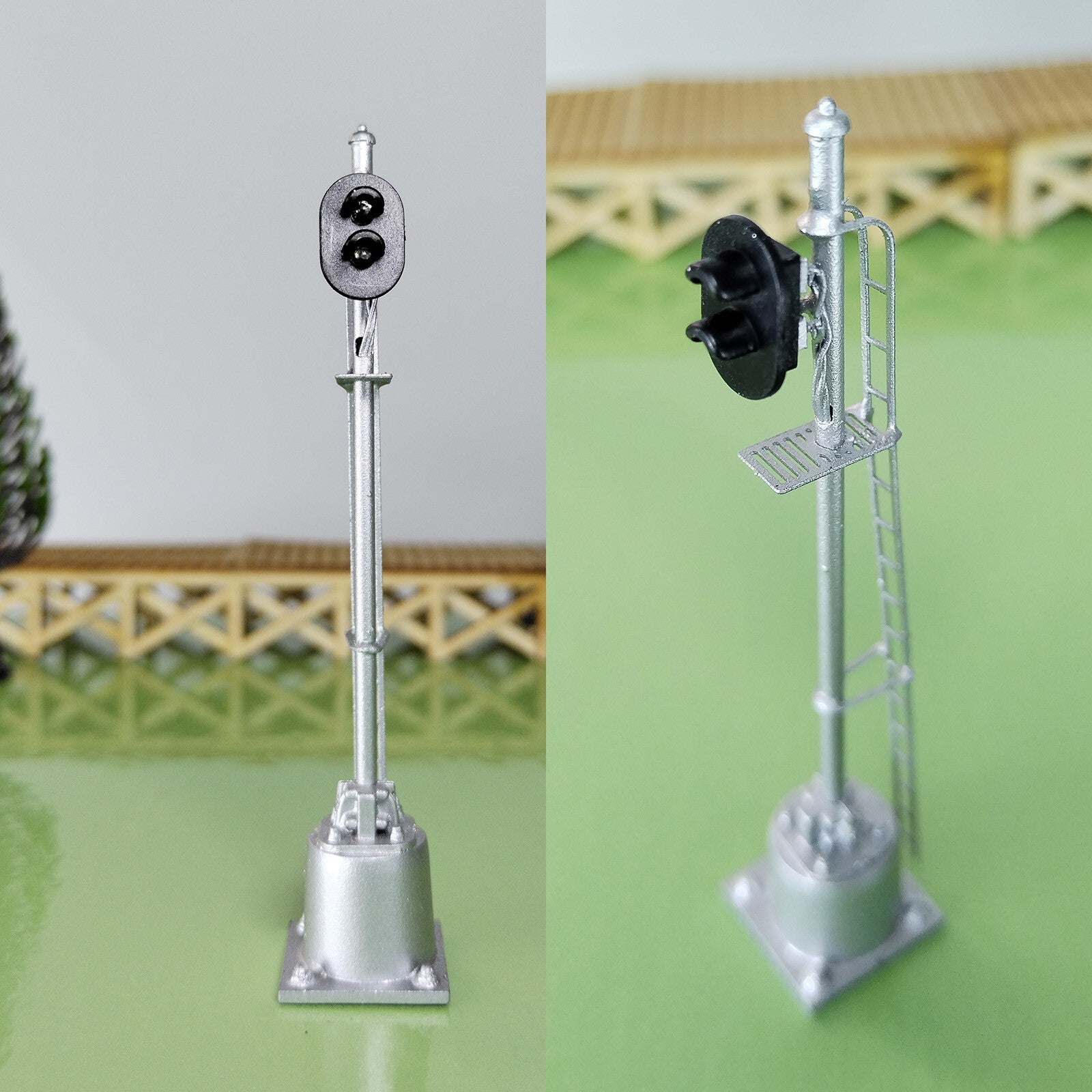 1 x HO scale model railroad 2 aspects block signal LED green/red light #K02Sp