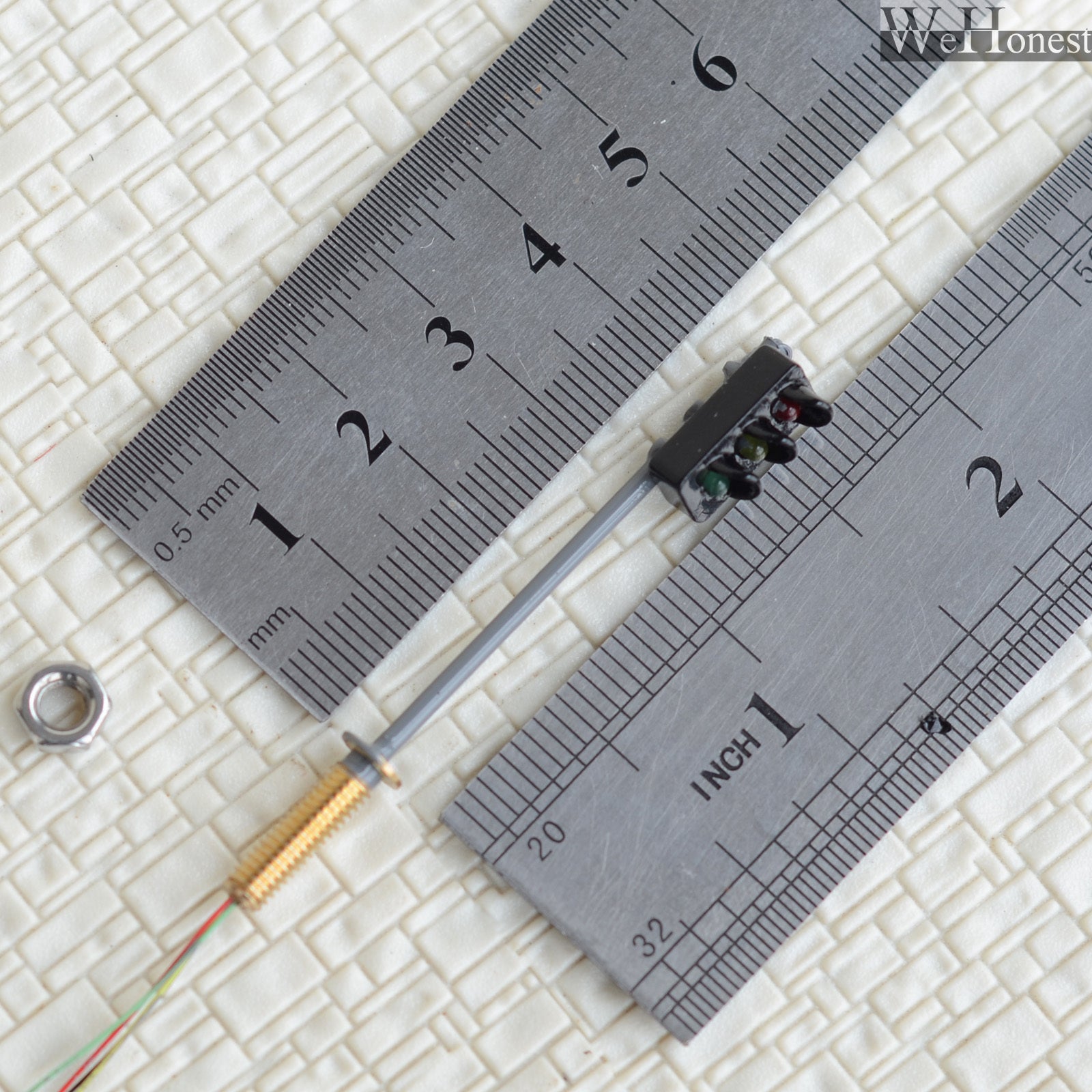 2 x traffic signal light HO OO scale model railroad crossing walk led lamps #GR3