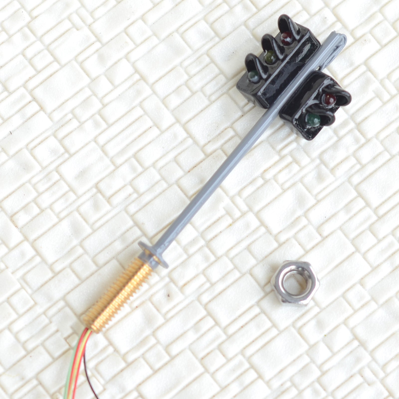 2 x traffic signal light HO OO scale model railroad crossing walk led lamp #GR32