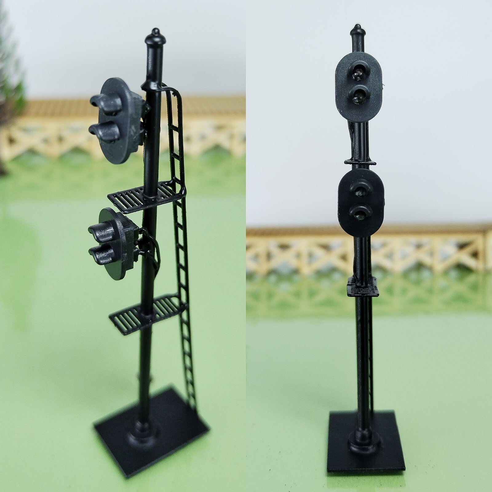 1 x HO scale model railroad 2 heads 2 aspects block signal LED made #K22SrBK