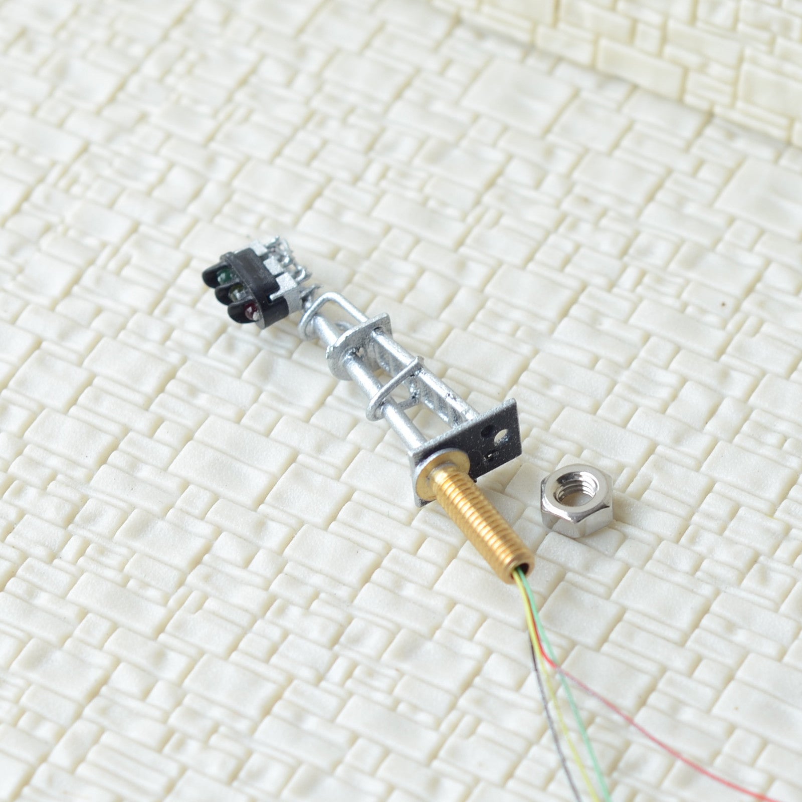 1 x N scale model train block signals railway LED light 3 aspect silver #160S3LS