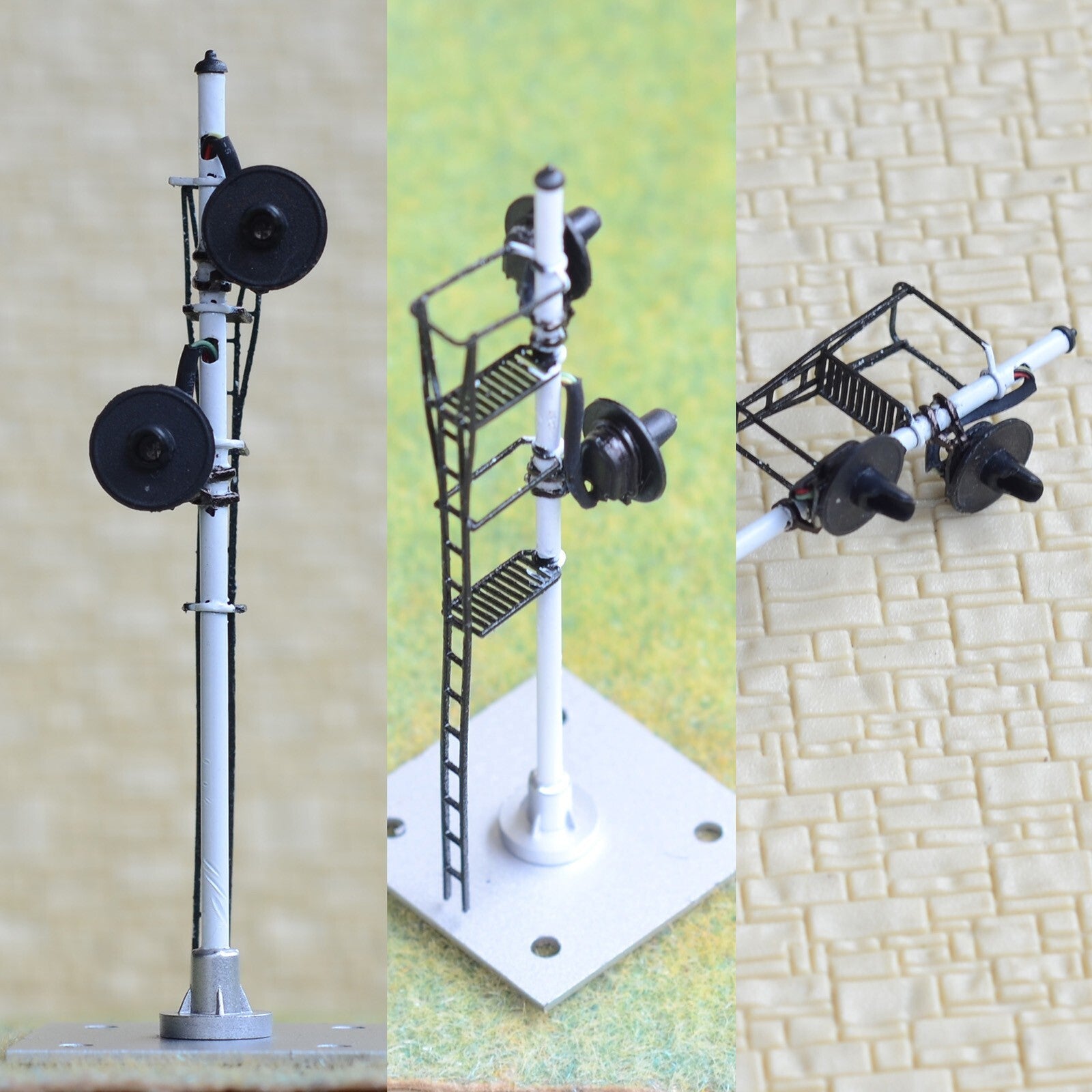 1 x HO scale 2 head searchlight offset Distant / Intermediate block signal #OFAU