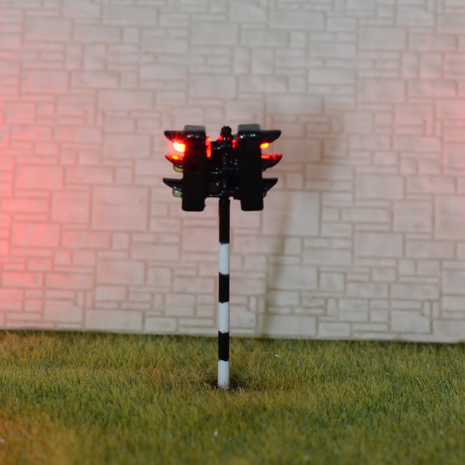 2 x traffic signal HO OO model railroad crossing walk LED pedestrian light #ZH33