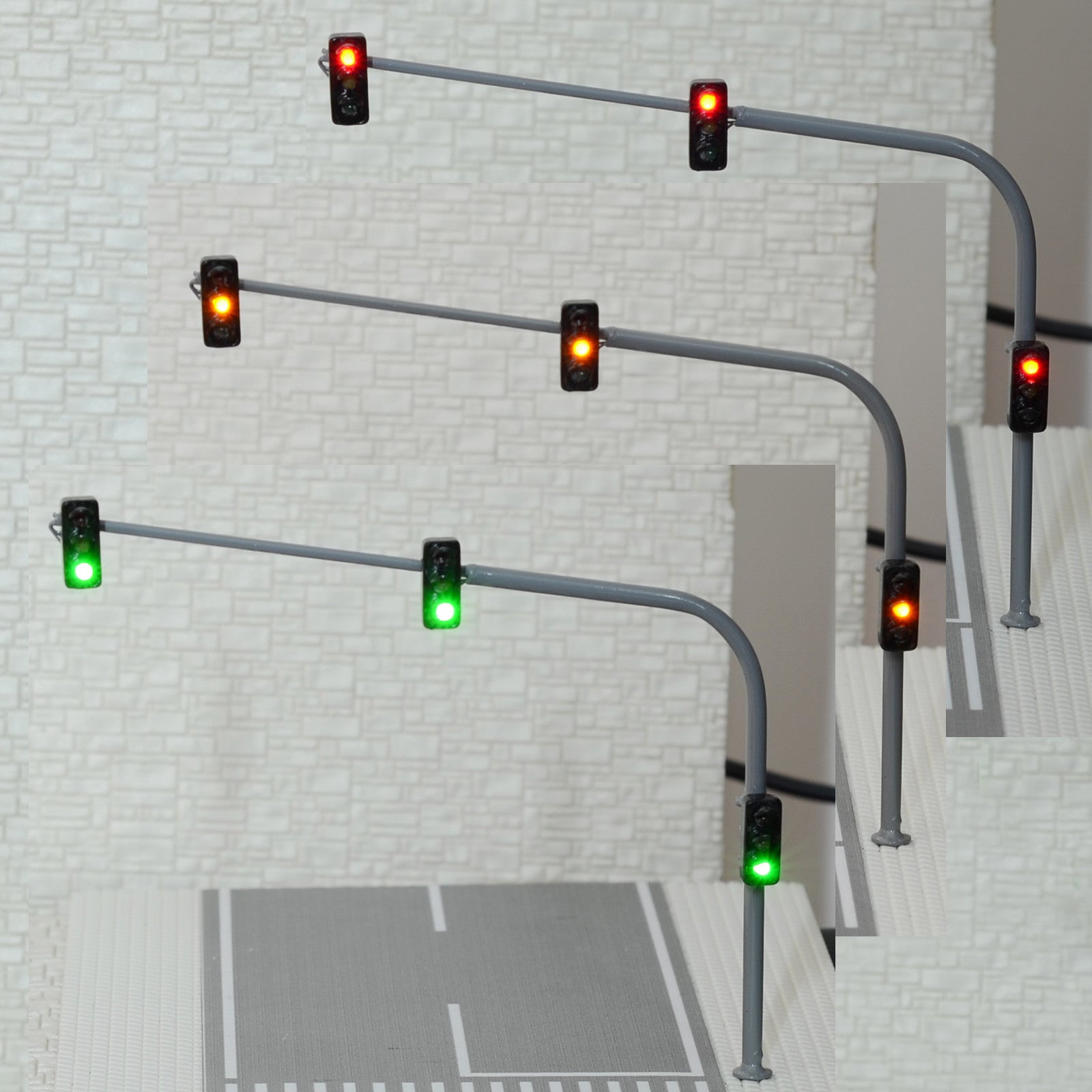 1 x HO / OO traffic light signal LED model train zebra pedestrian walkway #BB3C3
