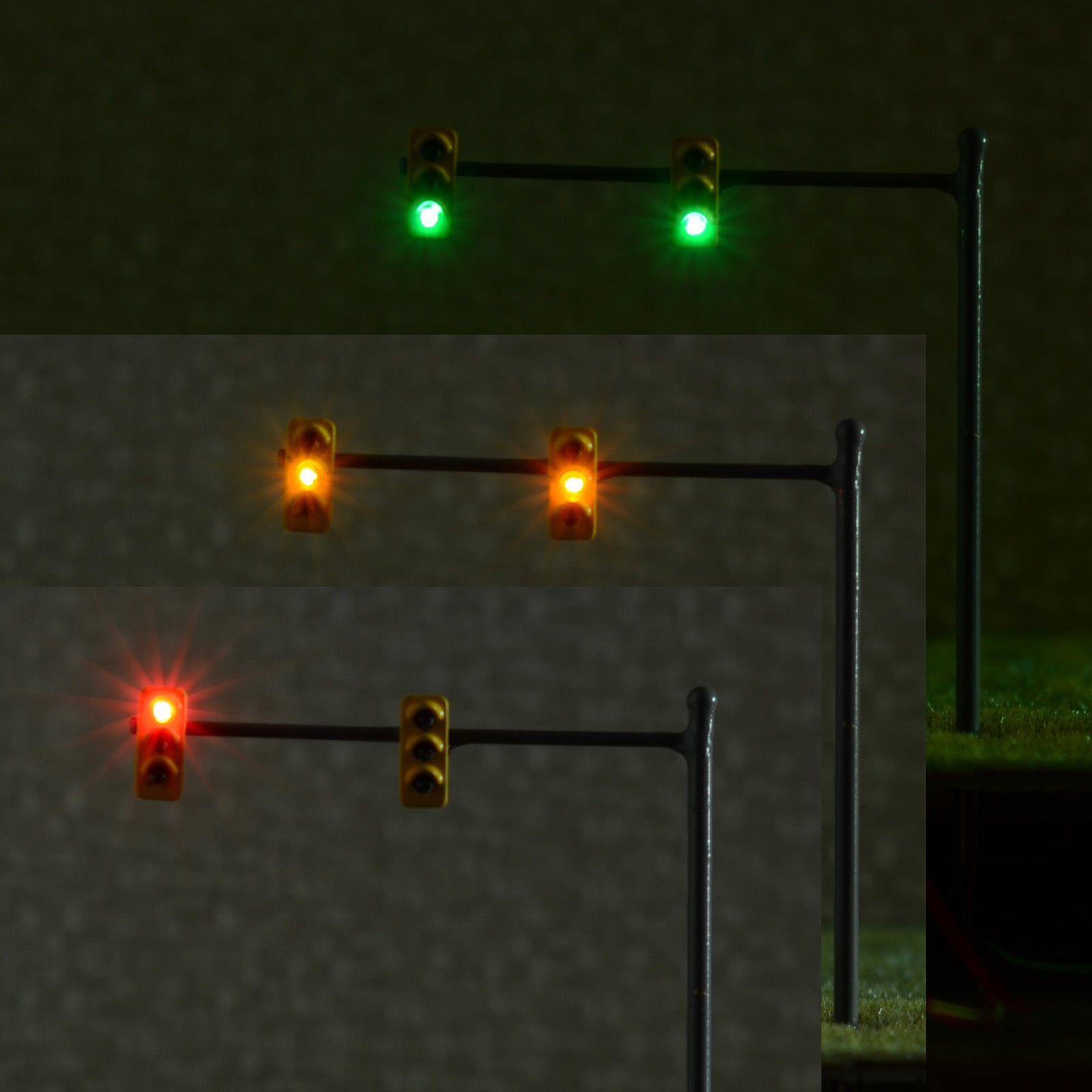 2 x HO / OO traffic light signal LED model train crossing walk Street sign #V2B3