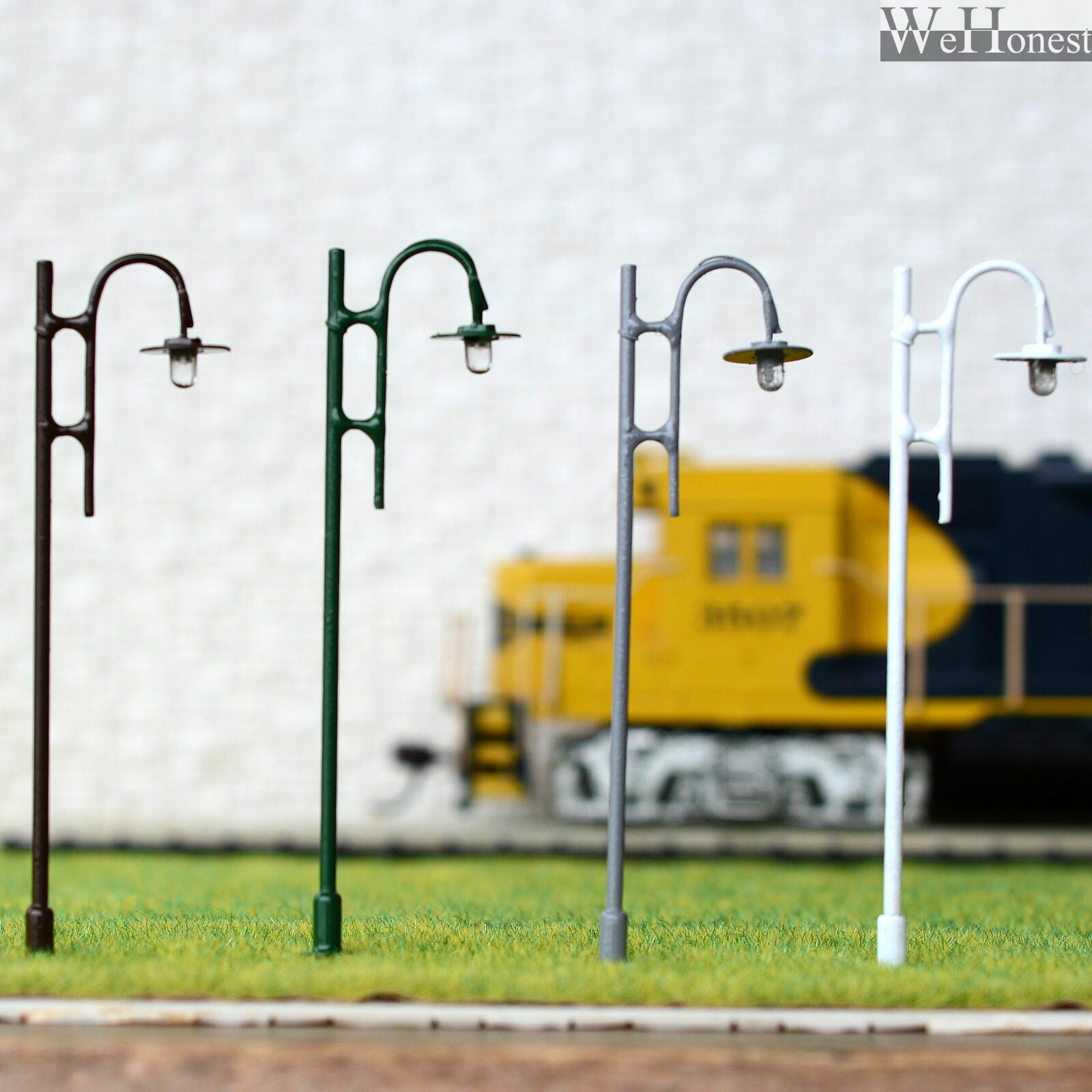 5 x OO / HO scale LED street lights model railroad scene curve lamp posts #316