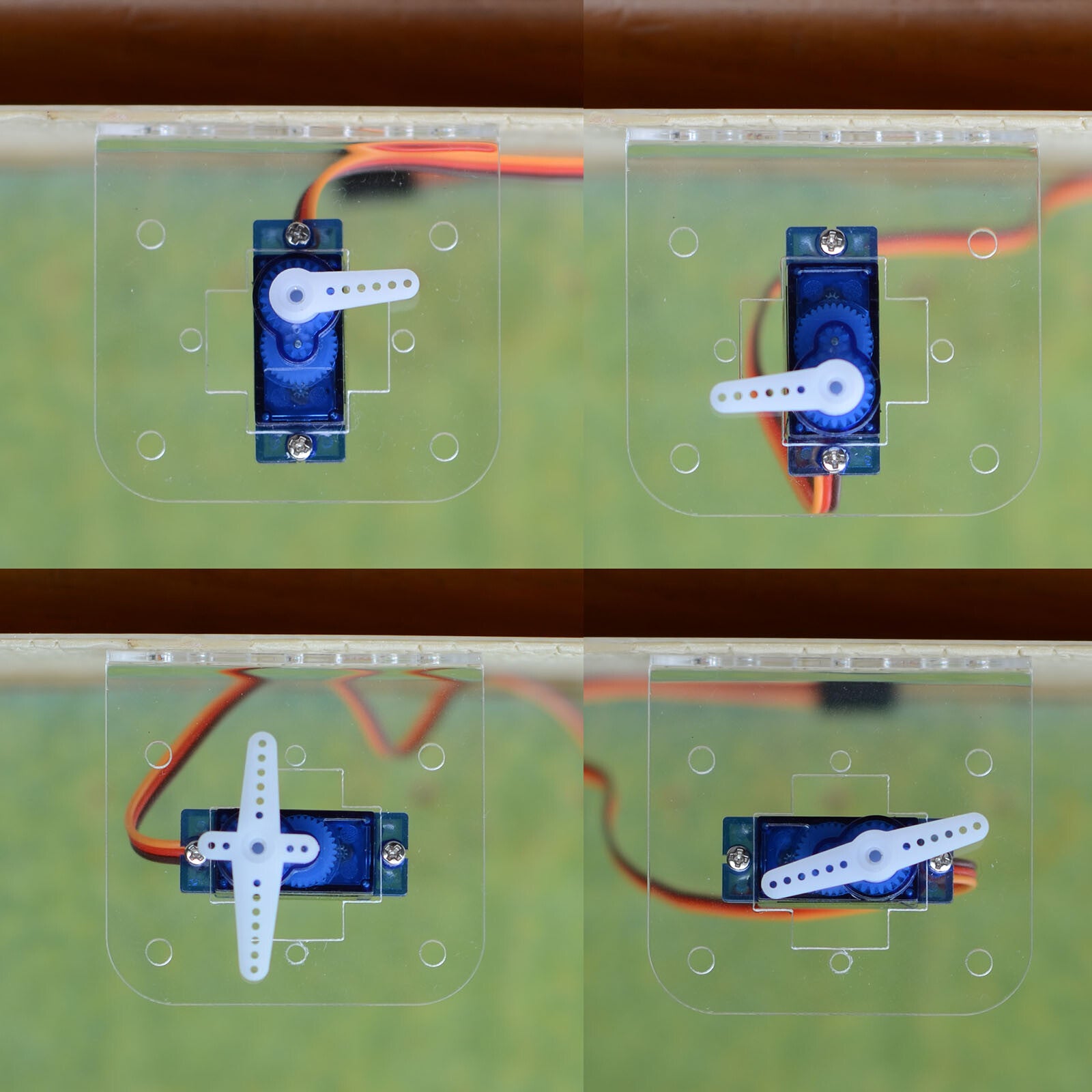 1 x SG90 mini servo with Acrylic bracket installer for crossing signal gate arms