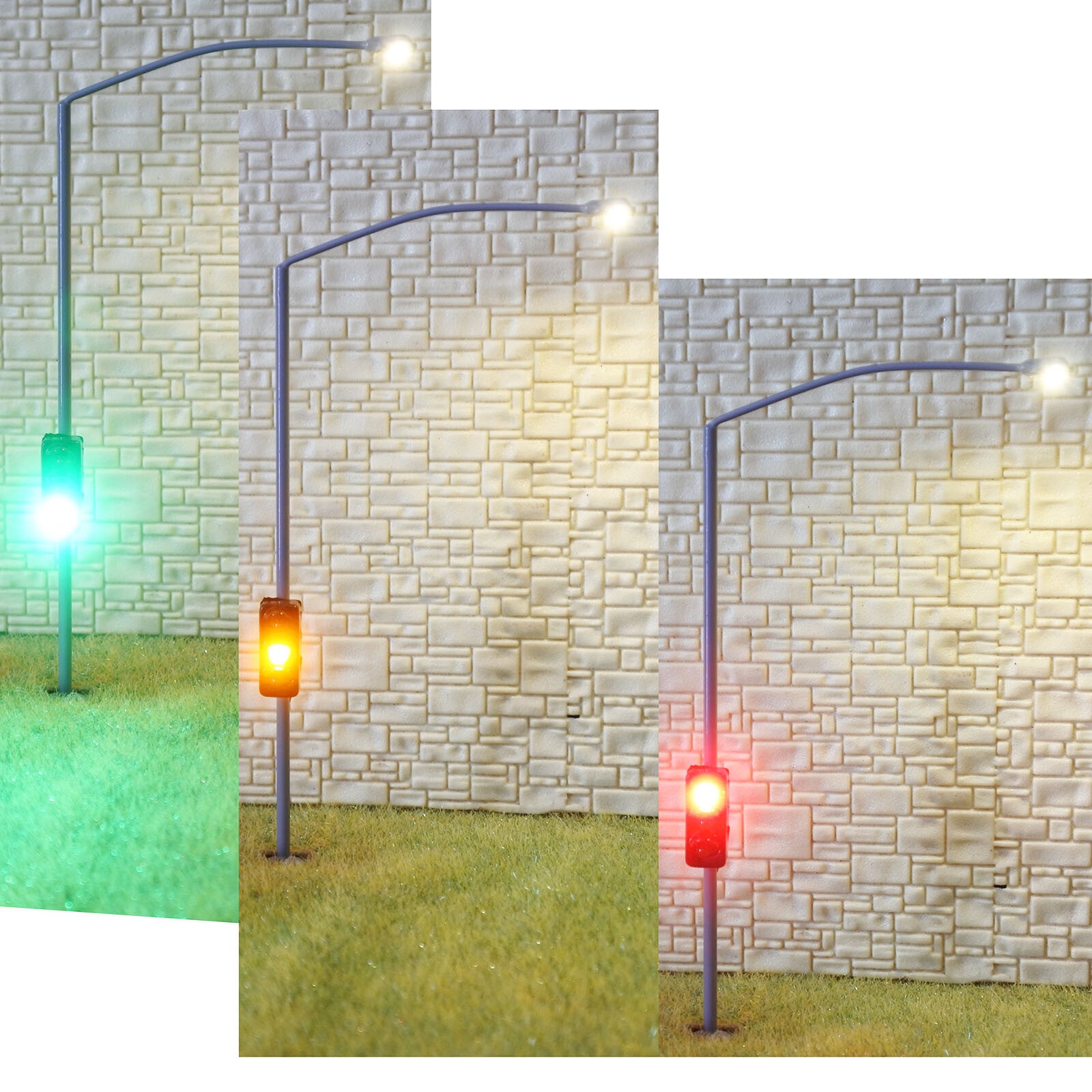 1 x traffic signal with street light HO OO scale model railroad led lamps #colGB