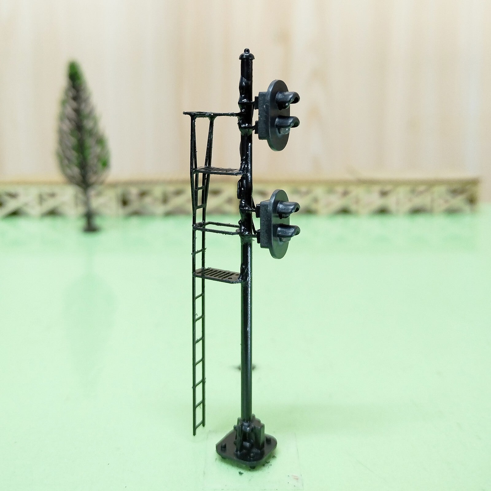 1 x HO scale model railroad 2 heads block signal LED made Green/Red light #K22Ky