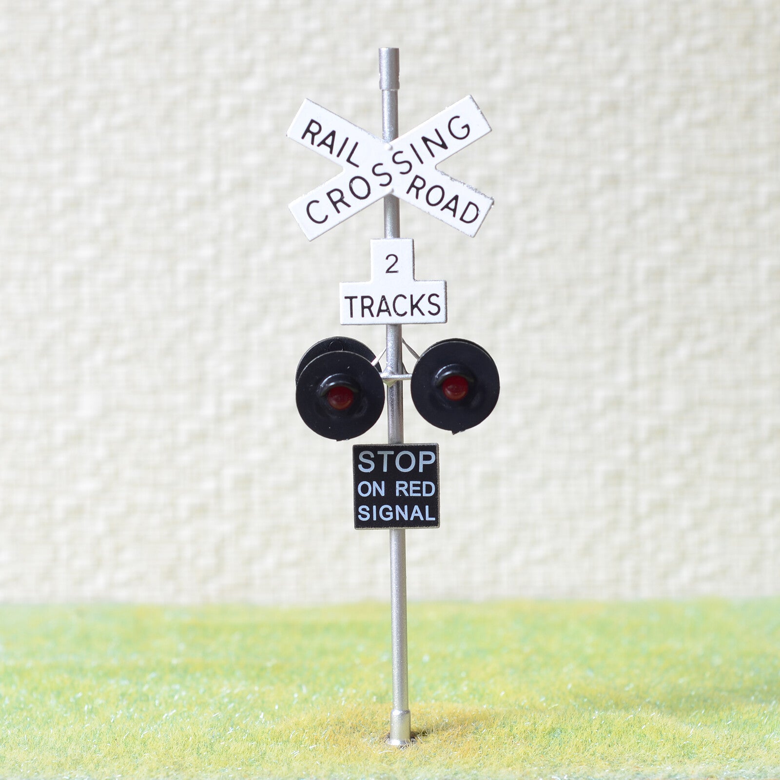 1 x O scale railroad grade crossing signals LED made 4 target faces black #2SL4X