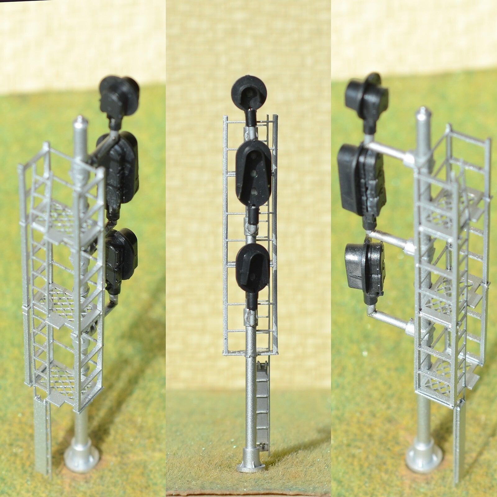 1 x HO scale model 3 colors block signal 3 heads Darth Vader style LED #Z132W