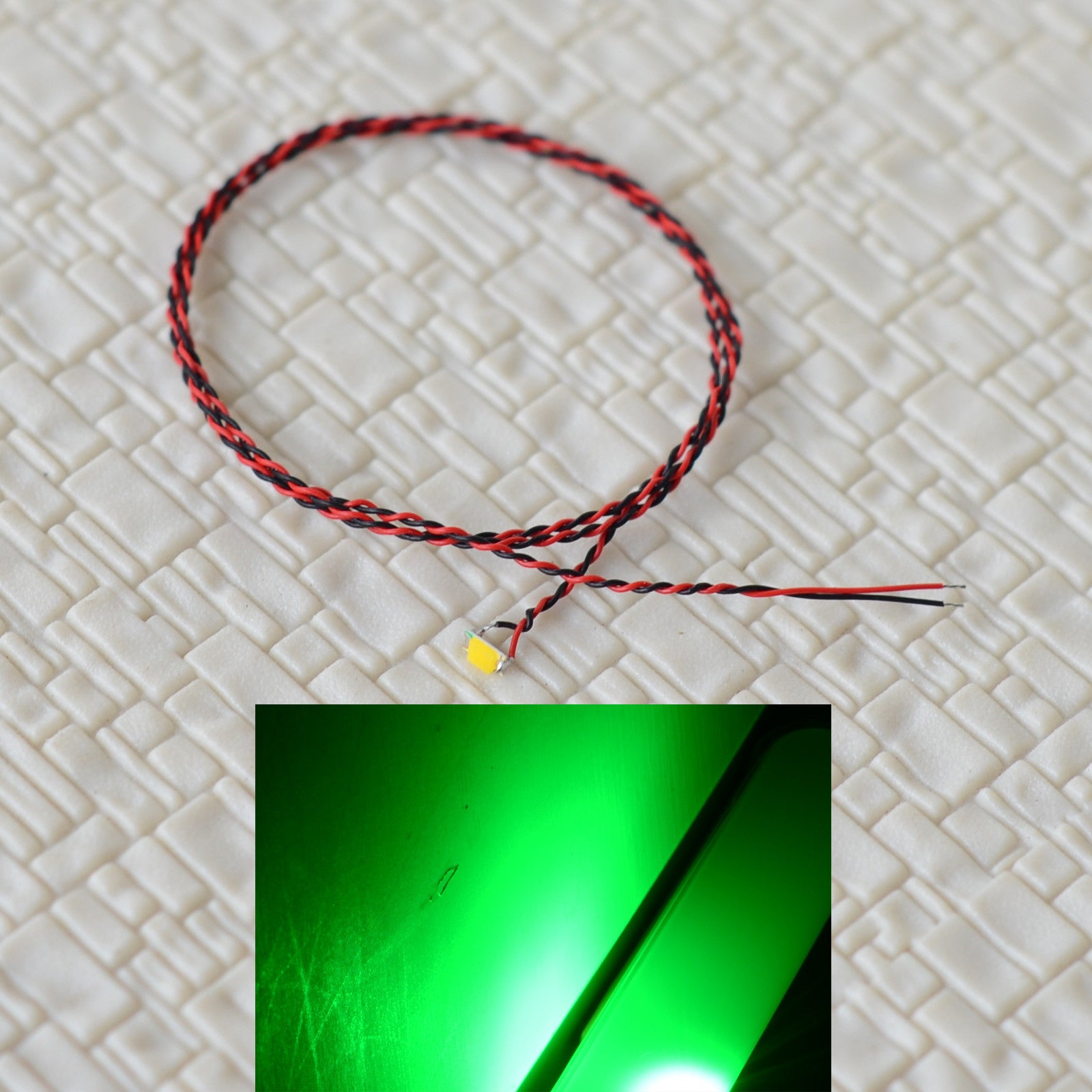 10 x pre twisted wired green #0805 SMD led street Lights Pre-soldered lamp HO N