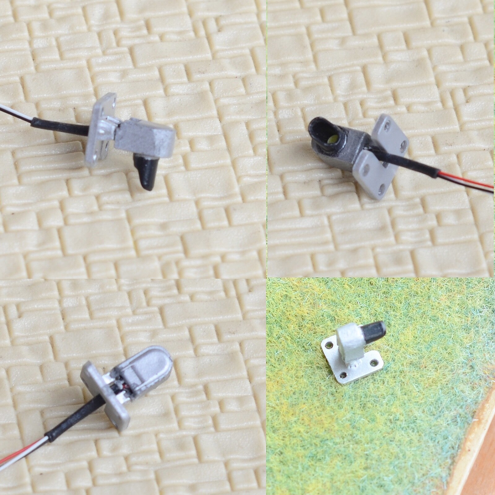 1 x HO scale model railroad Bi-color dwarf searchlight ground signal red/lunar