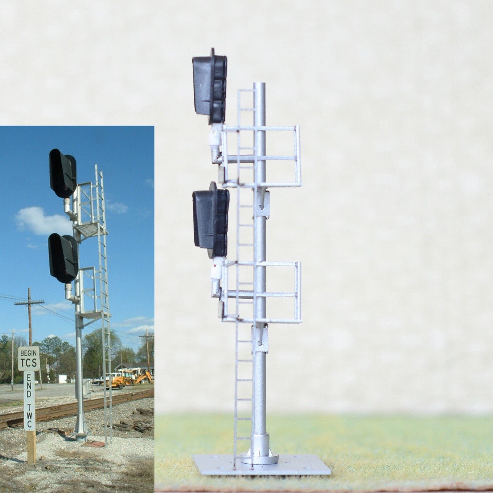 1 x HO scale model 3 colors block signal full sunshield fine metal 2 targets #F2