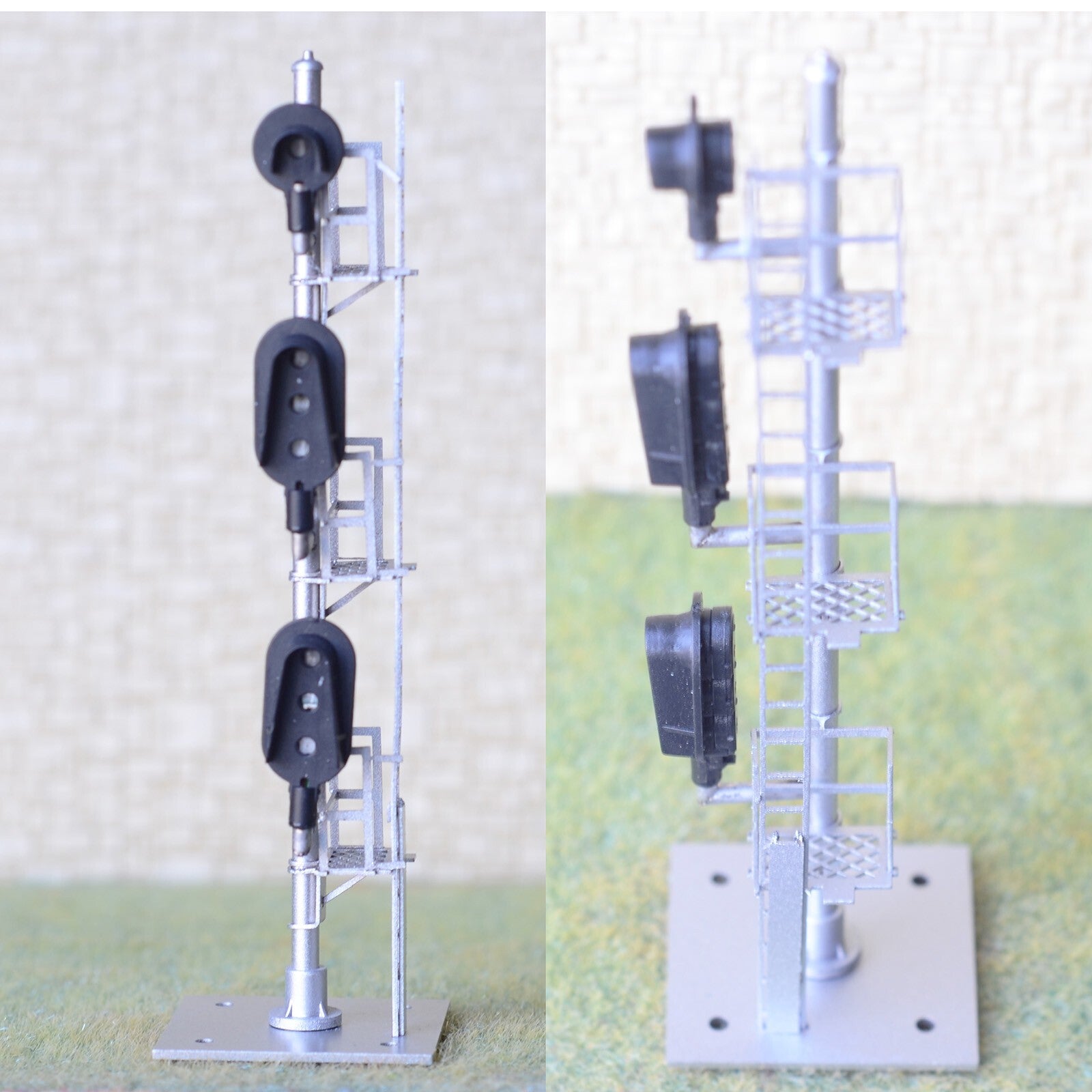 1 x HO scale model 3 colors block signal 3 heads Darth Vader style LED #F133