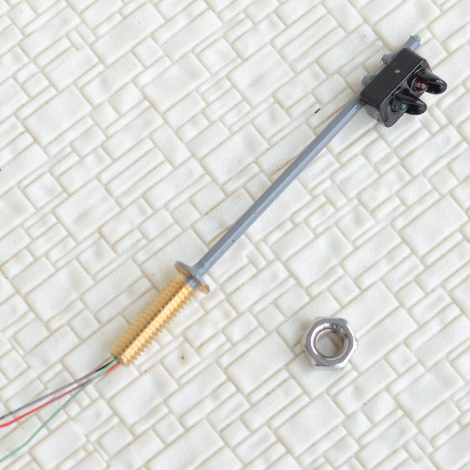 2 x traffic light signal HO OO scale model railroad crossing walk led lamps #OR2