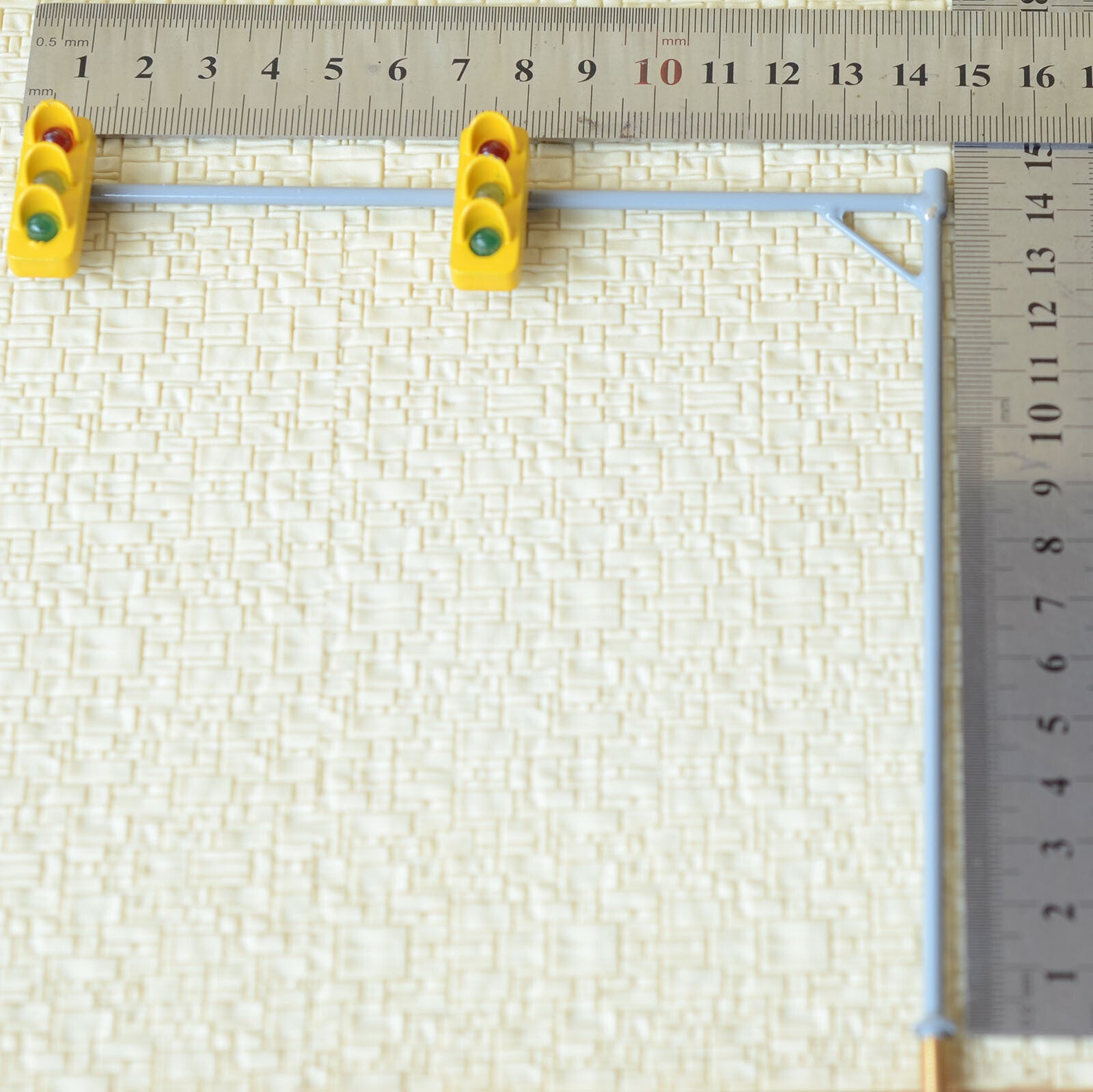 2 x traffic lights O scale crossing walk model LED pedestrian street signals #OR