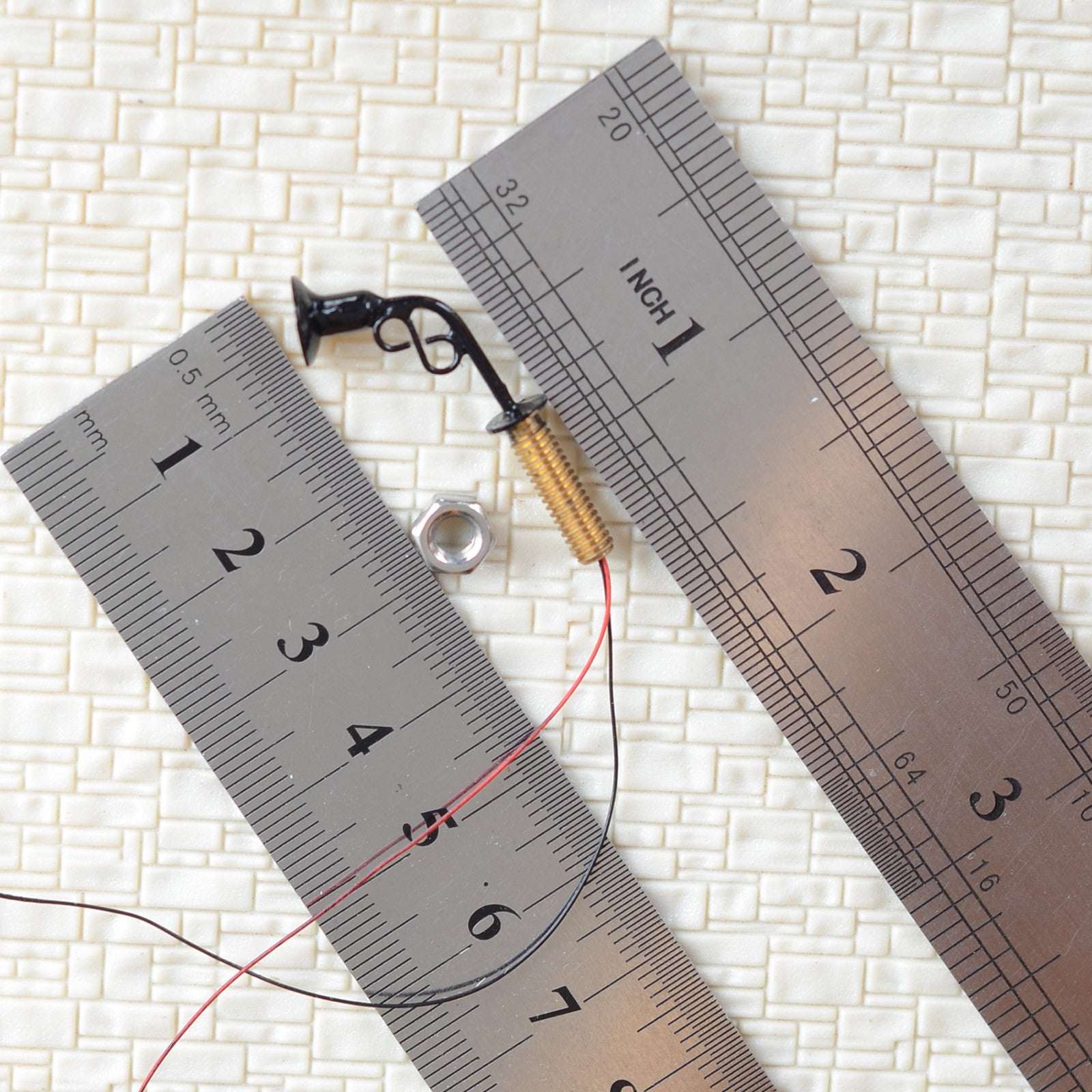 5 x O Scale Led Street wall Light Model Train Railroad path Lamp post #R57OBL