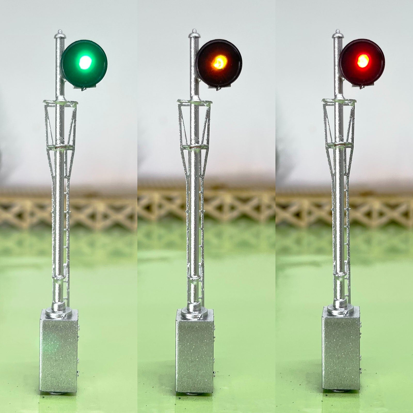 1 x HO scale model railroad 3 colors searchlight signal metal cabinet #06SL