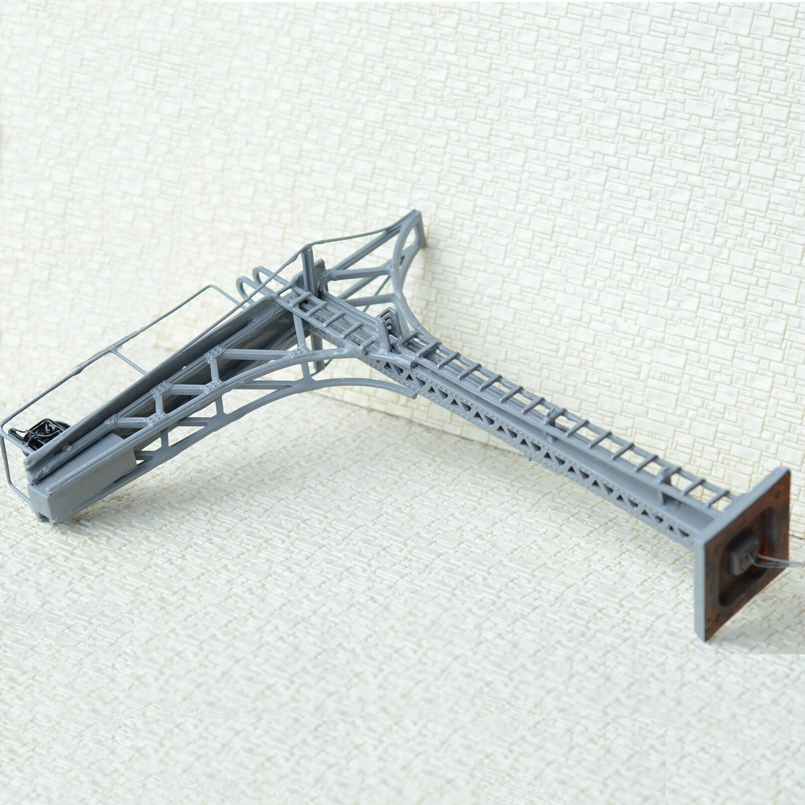 1 x O scale 1:48 cantilever block signal bridge wired LEDs 2 aspects 12V gray #L