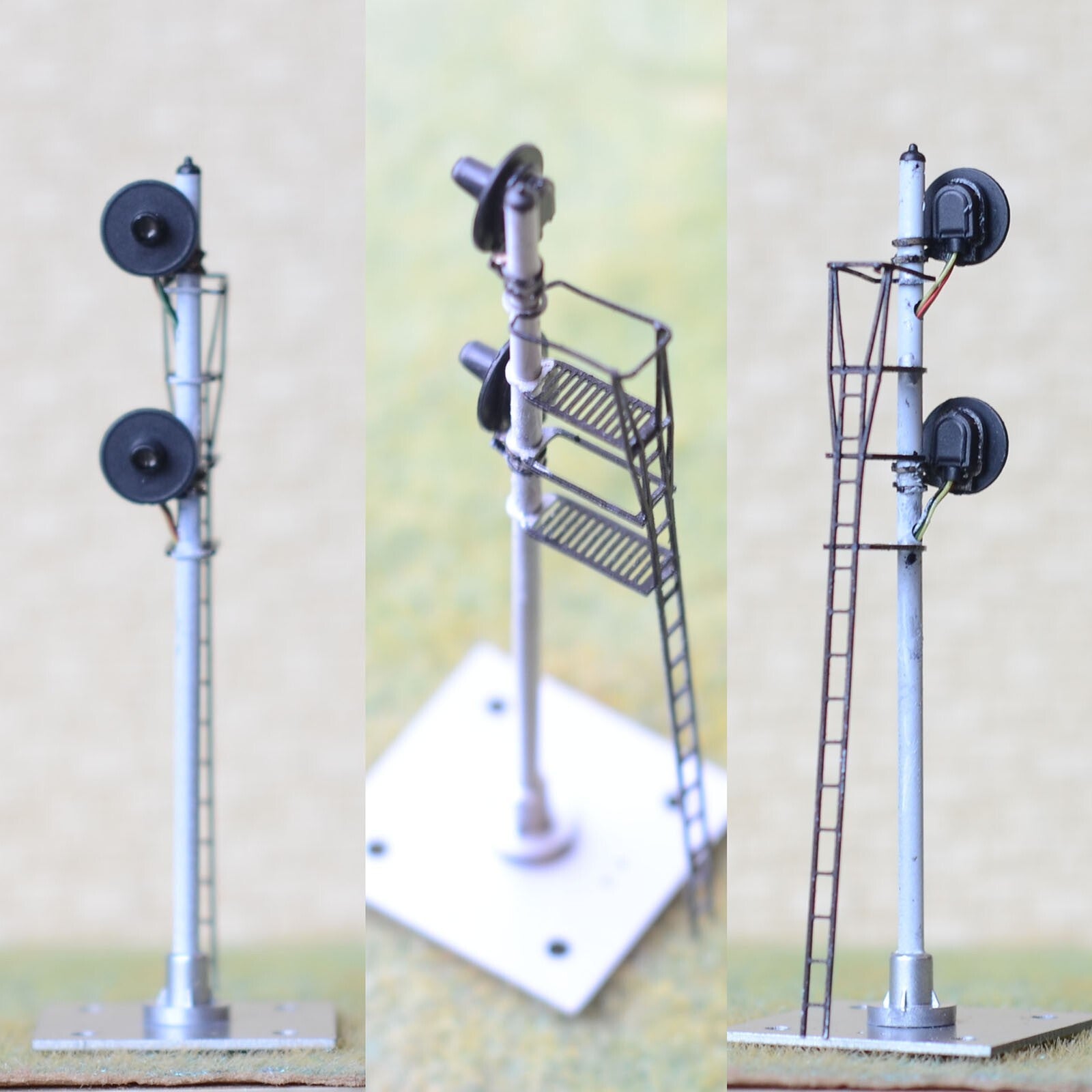 1 x HO scale model railroad 3-colors searchlight signal block 2 faceplate #N12BW