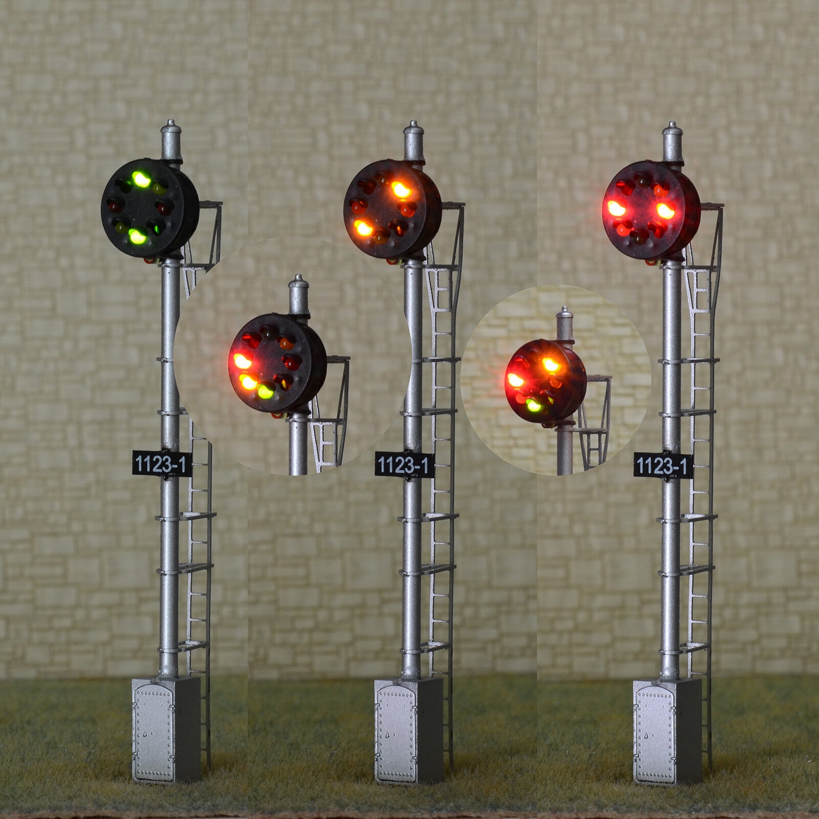 1 x HO scale model train railroad metal mainline color position light signal #PA