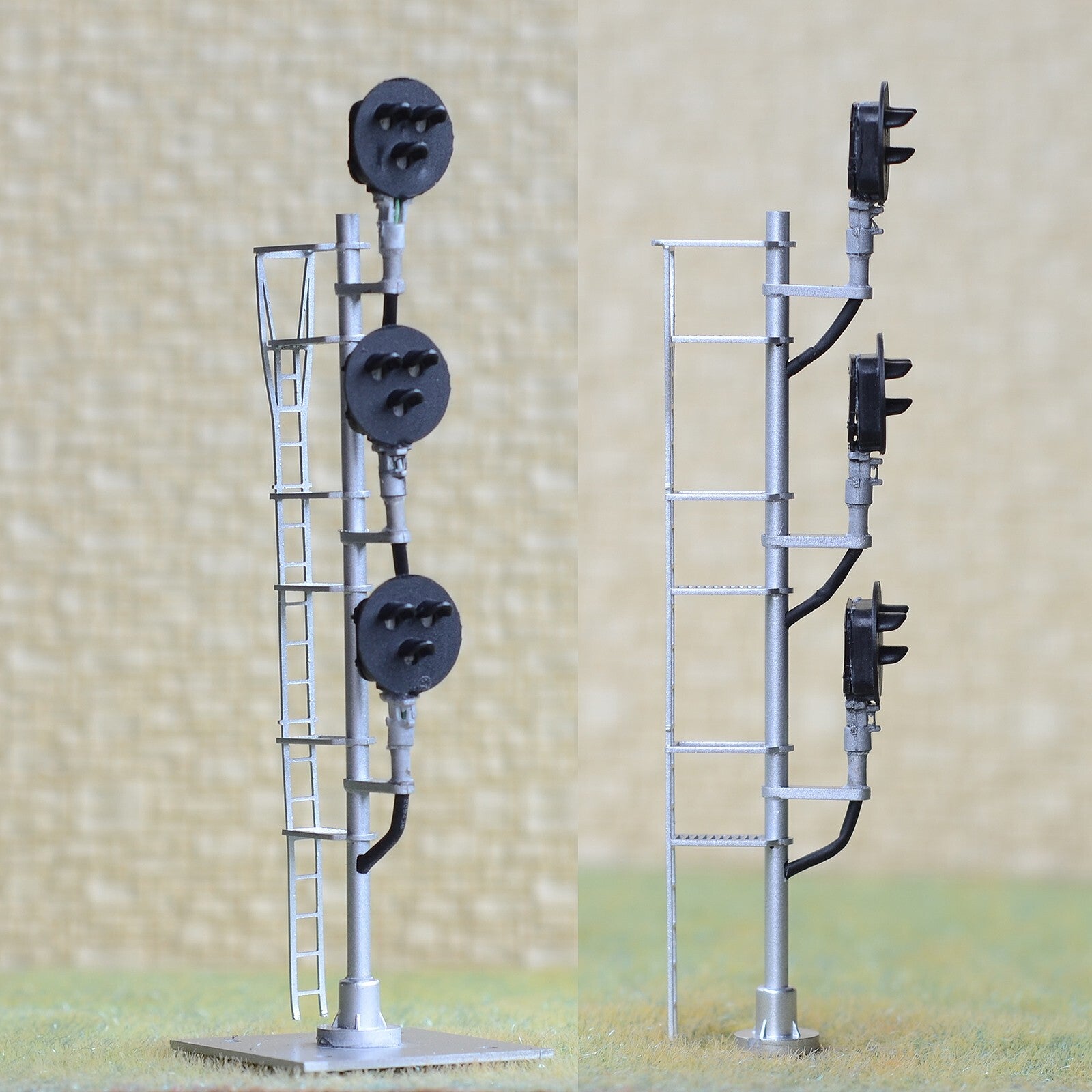 1 x HO scale model railroad tri-light type G block signal metal 3 targets #GS3