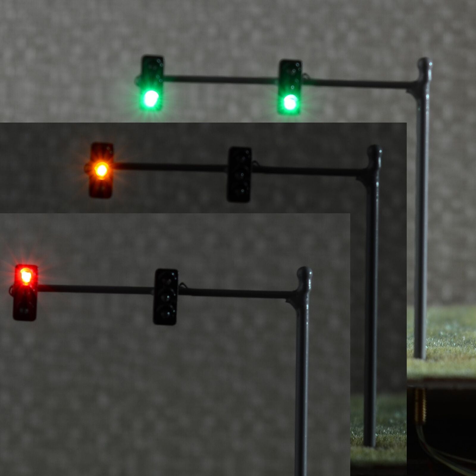 2 x HO / OO traffic light signal LED model train crossing walk Street #V2B3BL