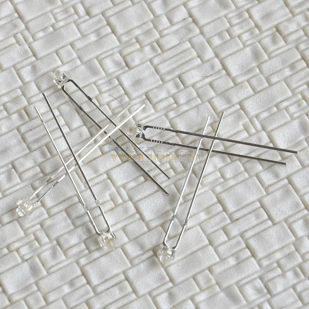 50 pcs Water Clear 1.8mm LED Warm White Light Emitting Diode + Free Resistors