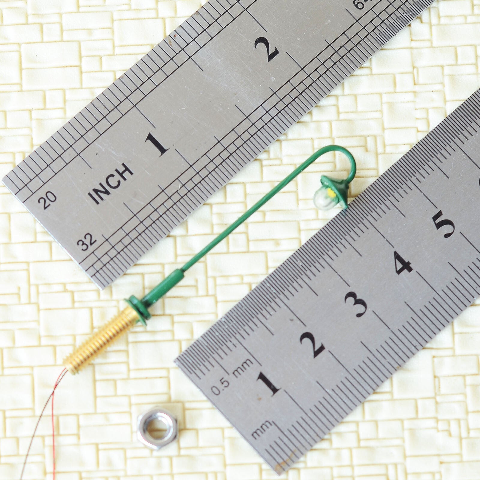 5 x HO scale model railroad street light LED lamppost station lamp 45mm #S0911BG