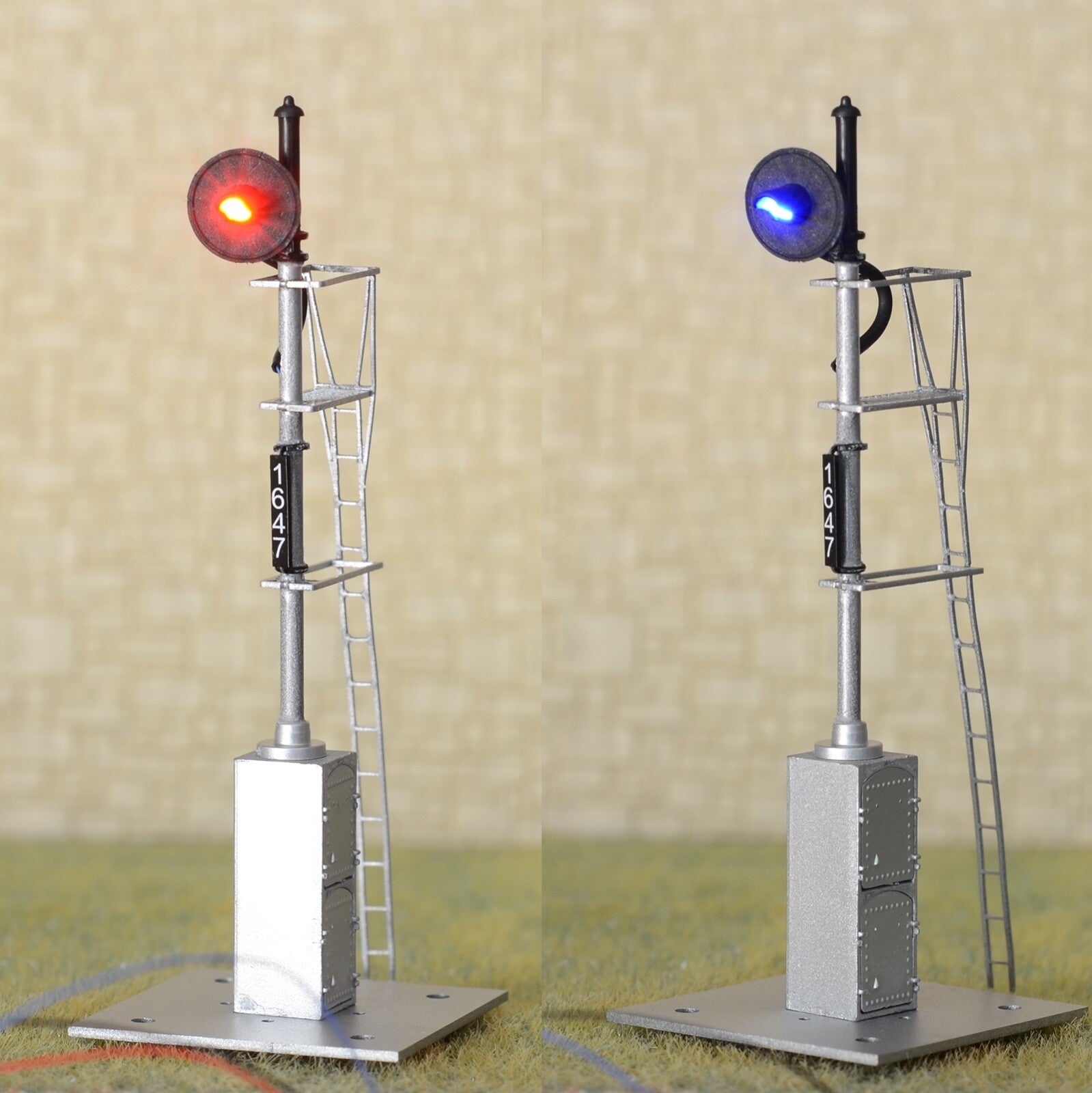 1 x HO scale model railroad Bi-Colors searchlight signal fine metal made #03RB
