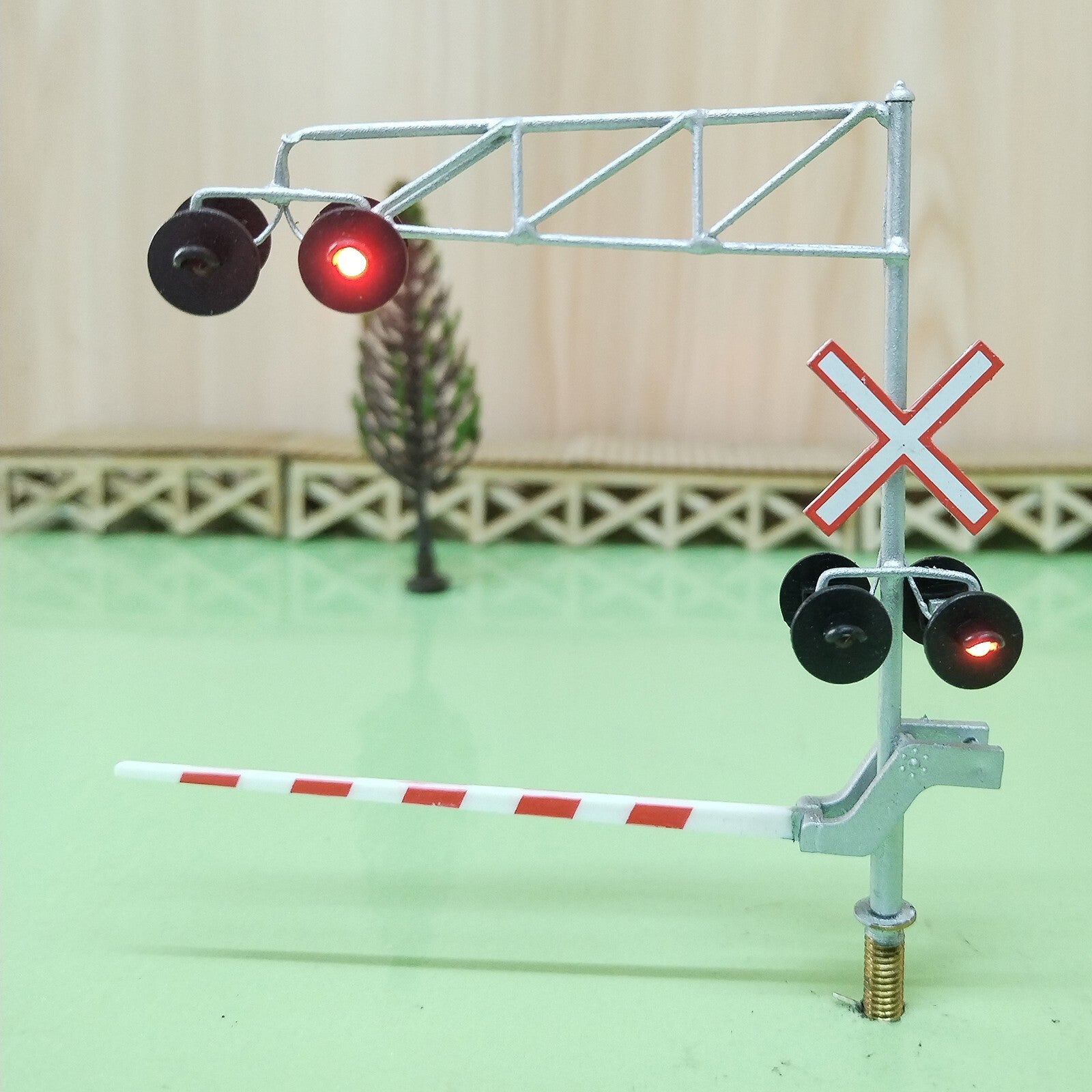1 x HO scale railroad Canada cantilever grade crossing signal gate stop #CA27DG