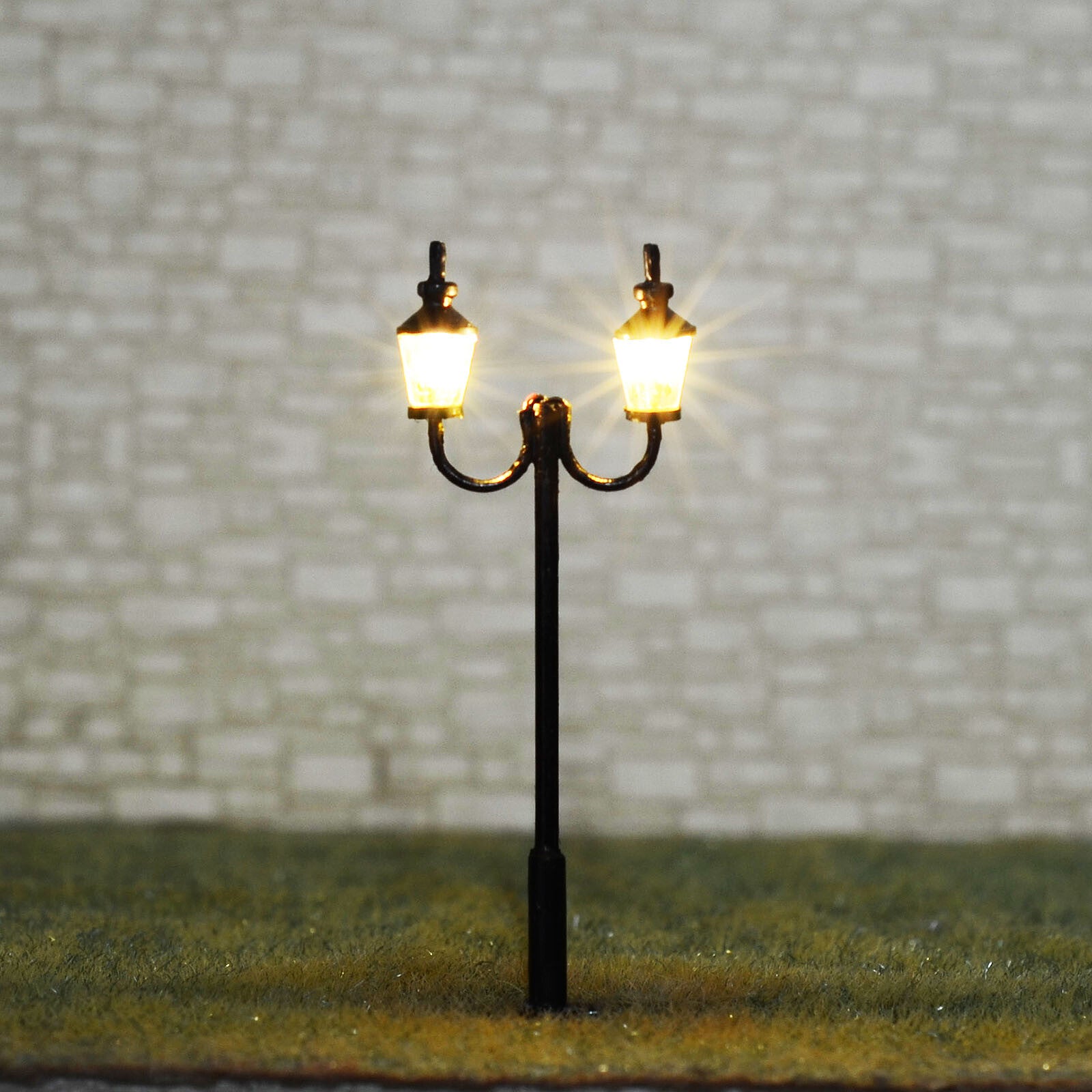 5 x HO scale model railroad antique street lights LED lamppost path lamp #S1715