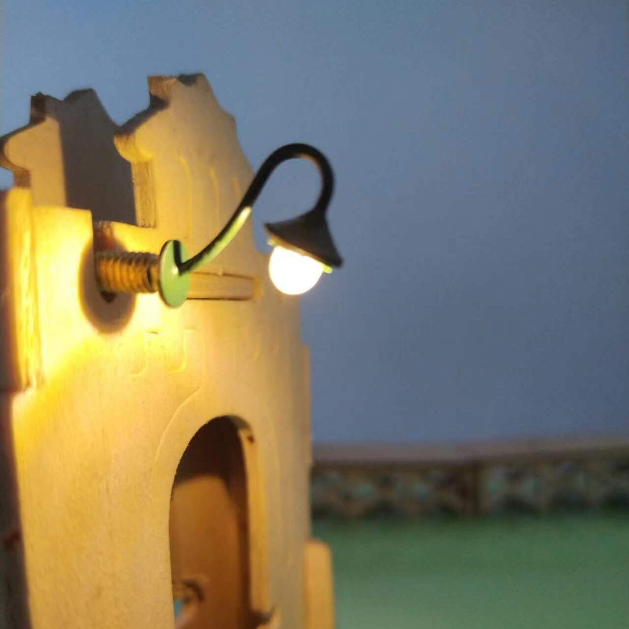 5 x O scale model modern street wall lights model LED bracket lamp post #W43BG