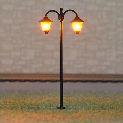 10 pcs HO scale Lamppost cold LED Street Light no hot/melt Long life Lamp #1713