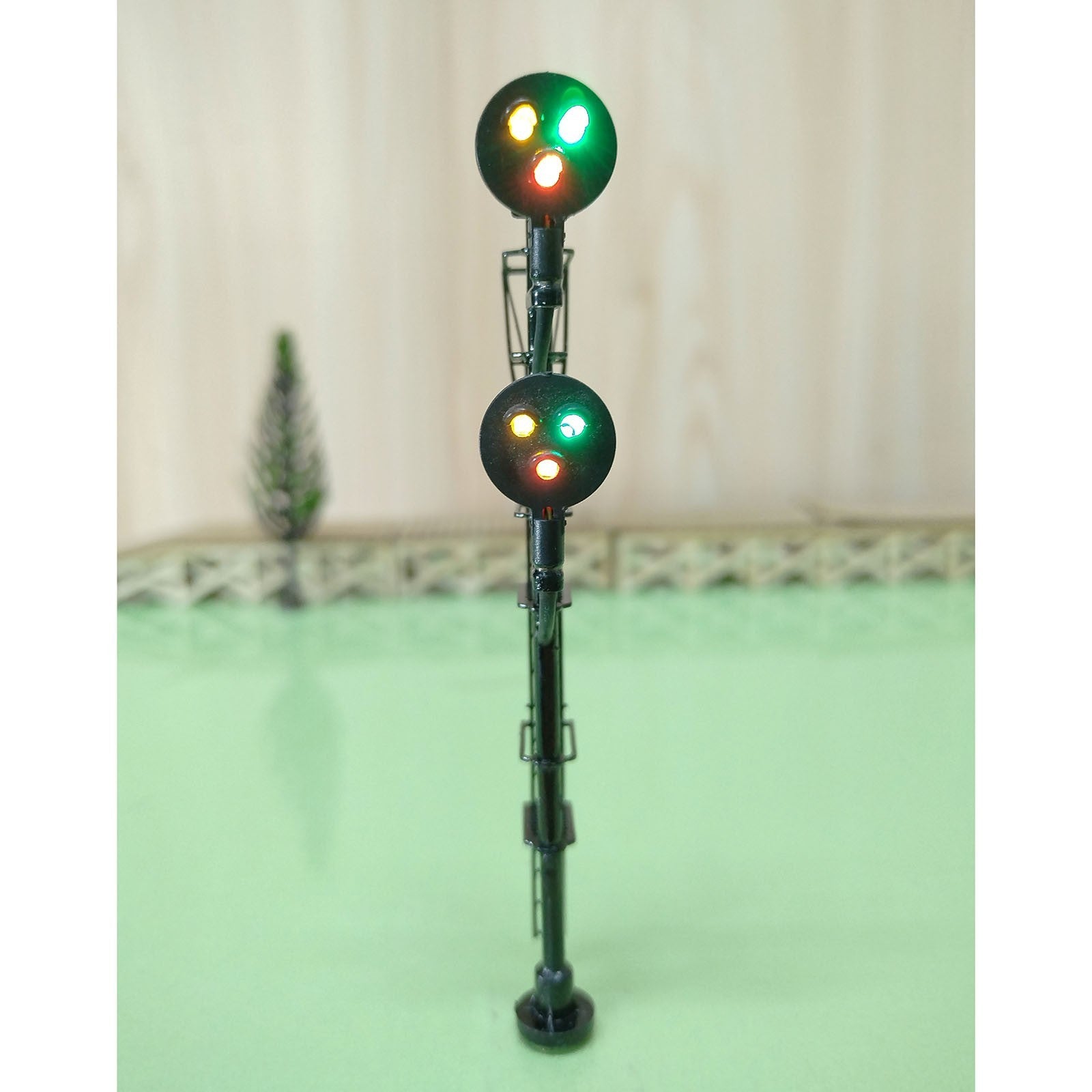 1 x HO scale model railroad tri-light type G block signal metal 2 targets #GS2BL